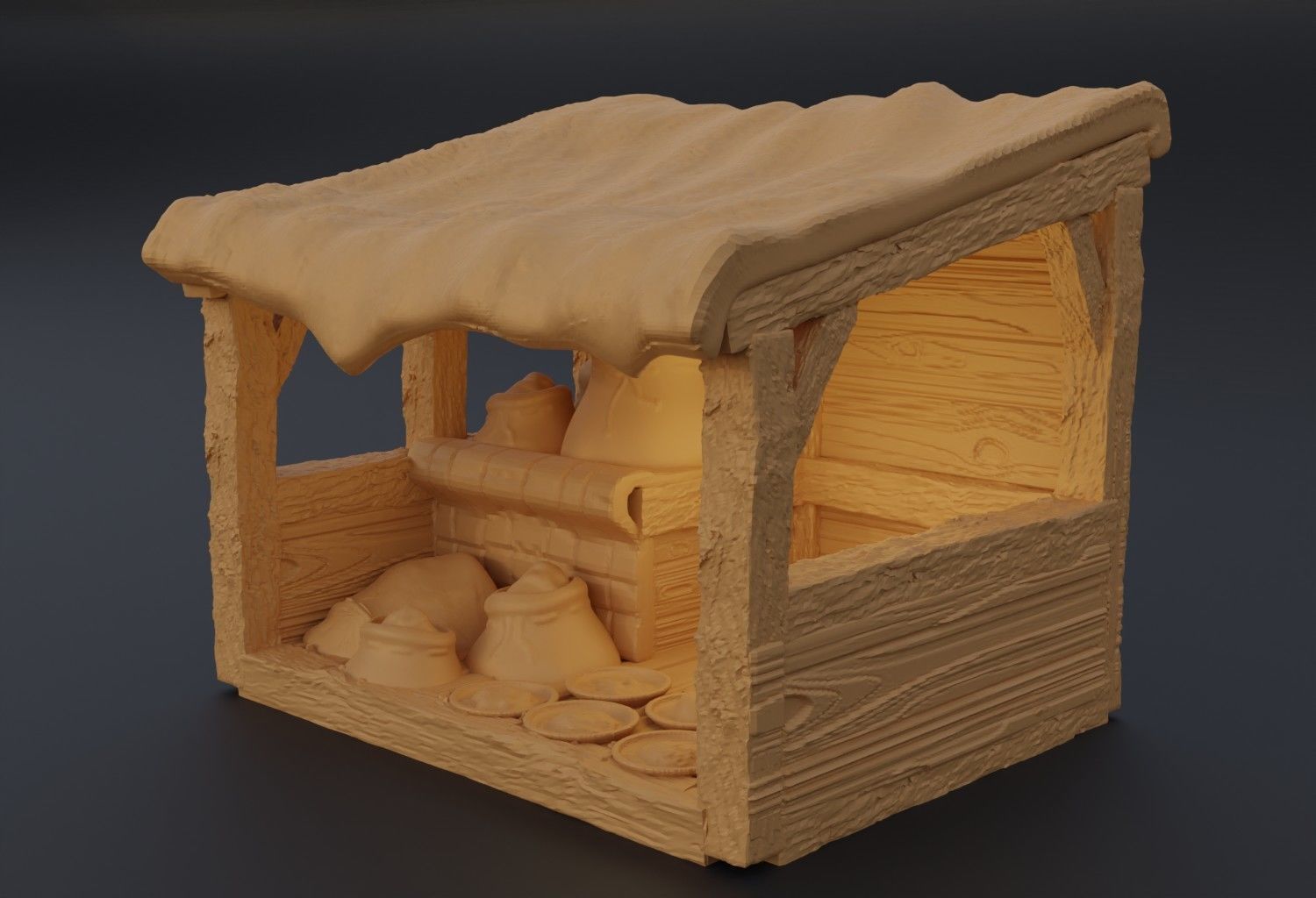 Modular Grand Marketplace Tabletop Terrain 28 MM 3D print model_24