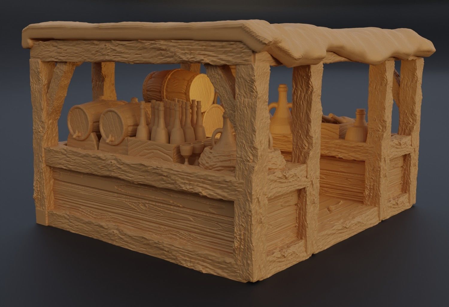 Modular Grand Marketplace Tabletop Terrain 28 MM 3D print model_14