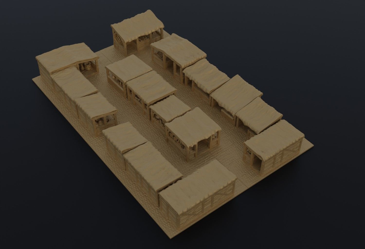 Modular Grand Marketplace Tabletop Terrain 28 MM 3D print model_3
