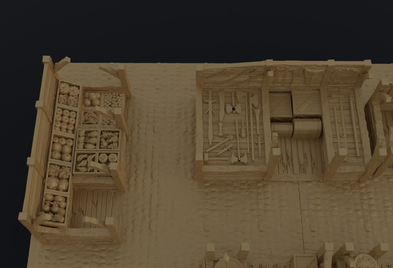 Modular Grand Marketplace Tabletop Terrain 28 MM 3D print model_10
