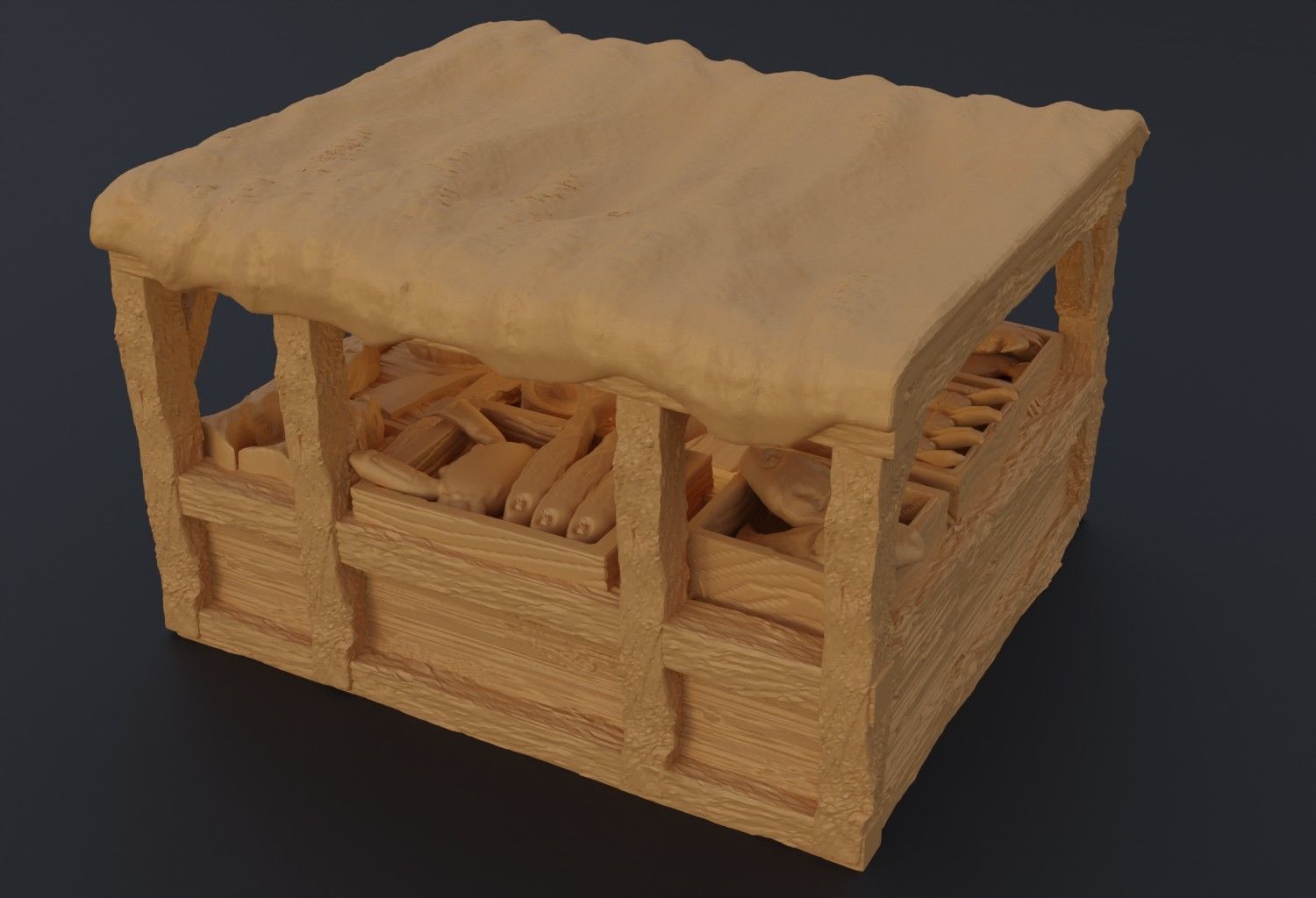 Modular Grand Marketplace Tabletop Terrain 28 MM 3D print model_26