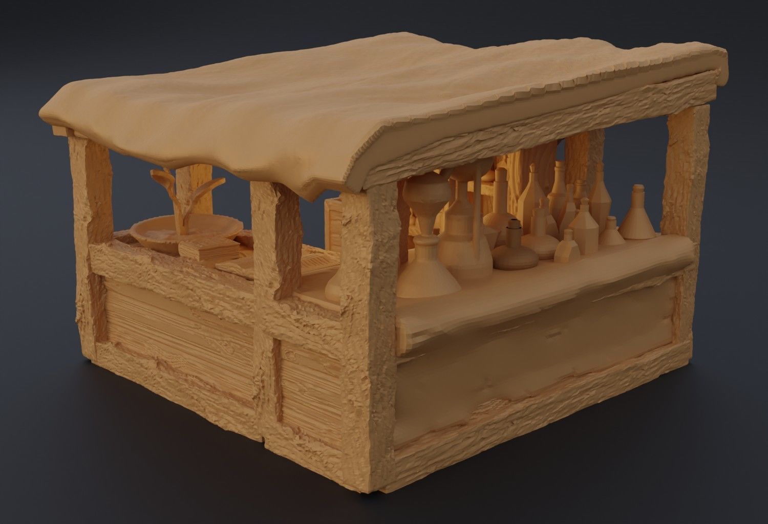 Modular Grand Marketplace Tabletop Terrain 28 MM 3D print model_25