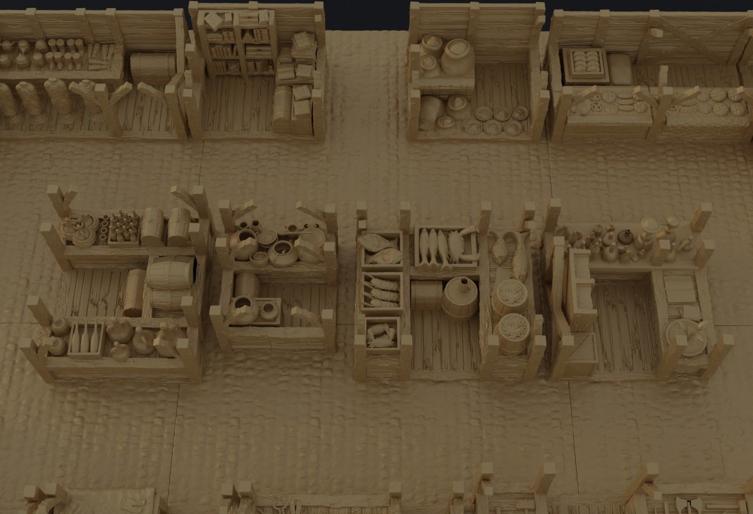 Modular Grand Marketplace Tabletop Terrain 28 MM 3D print model_9