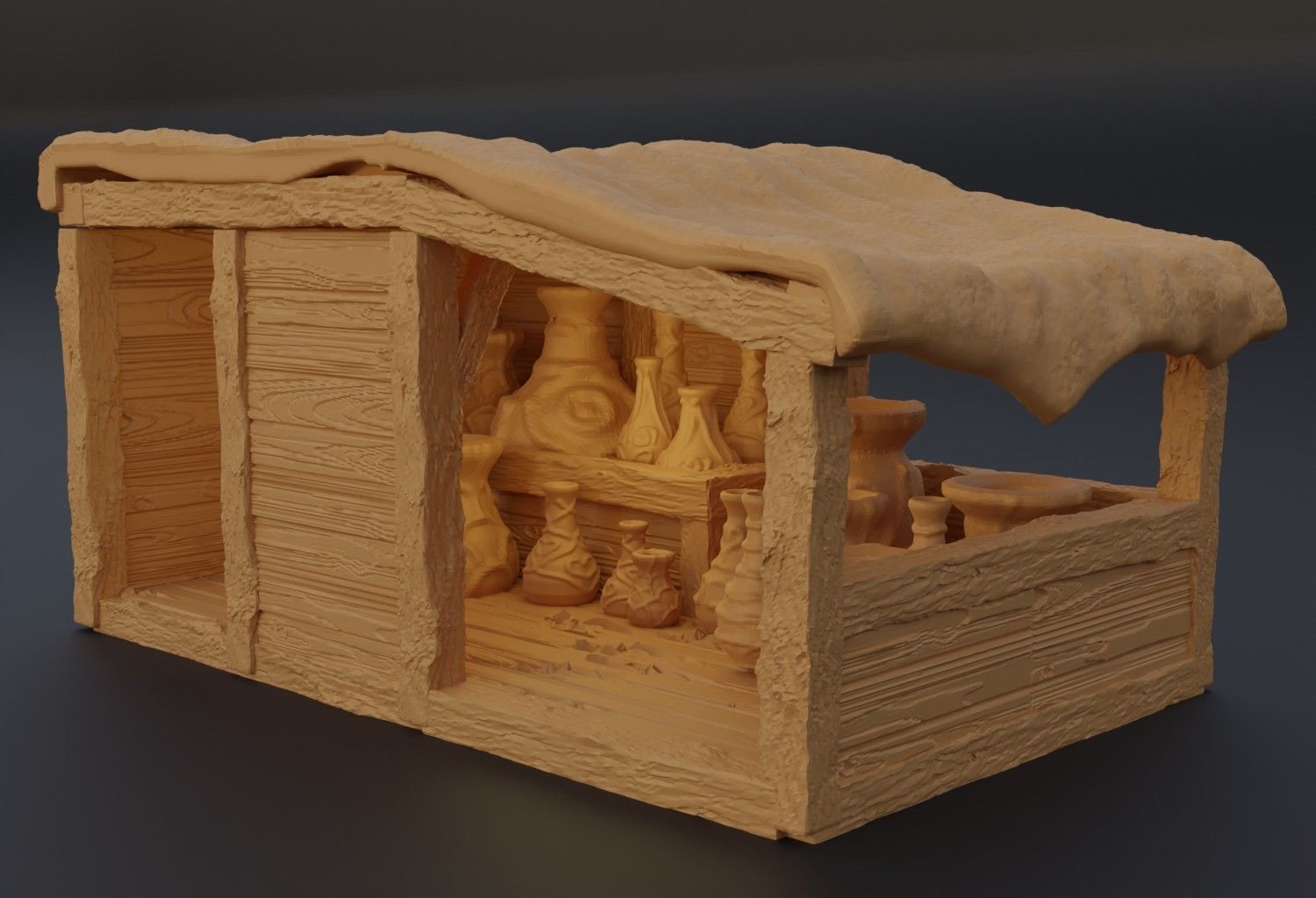 Modular Grand Marketplace Tabletop Terrain 28 MM 3D print model_22