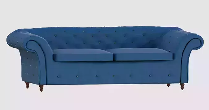Blue basic capitone sofa