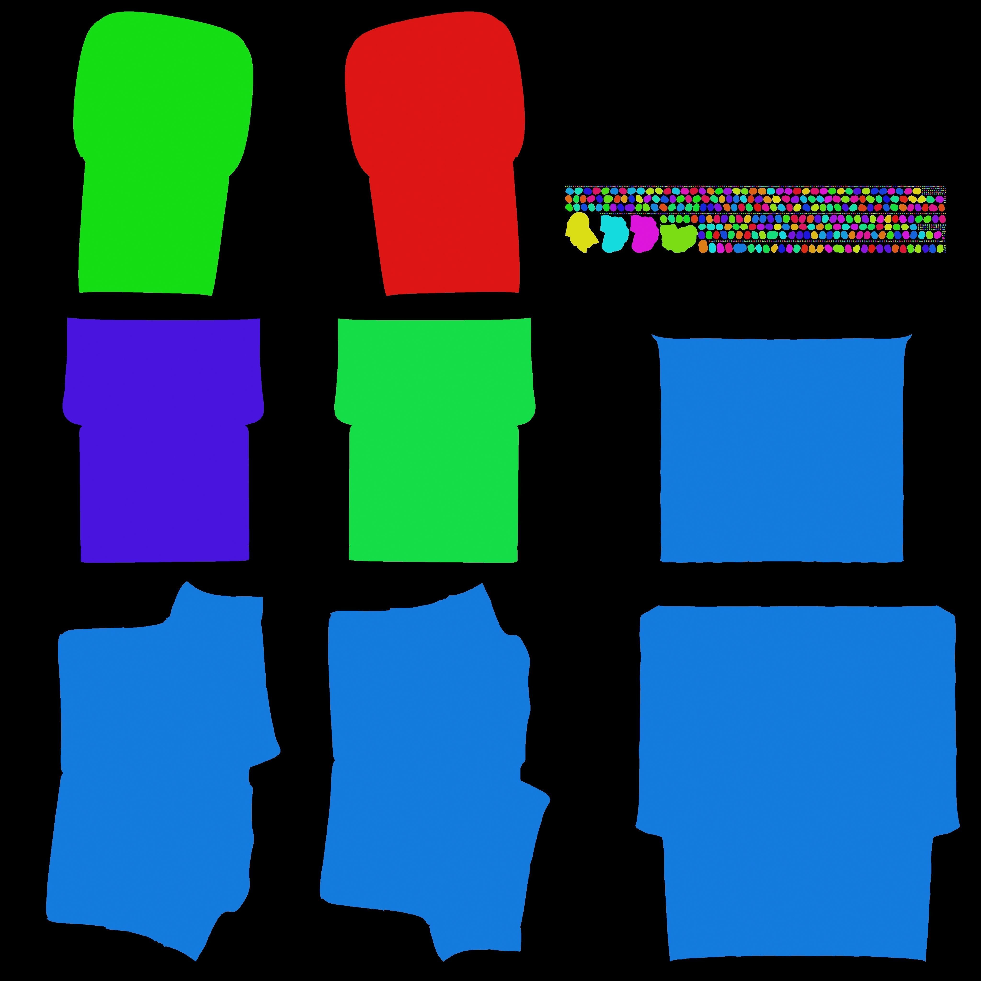 Blue basic capitone sofa 3D model_7