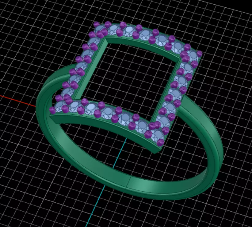 ring with stones Free 3D print model
