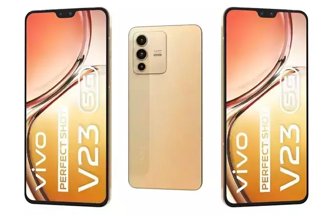 Vivo V23 5G Gold 3D model