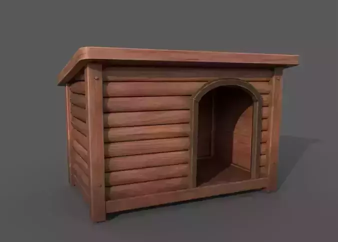 Square wood made dog house style B