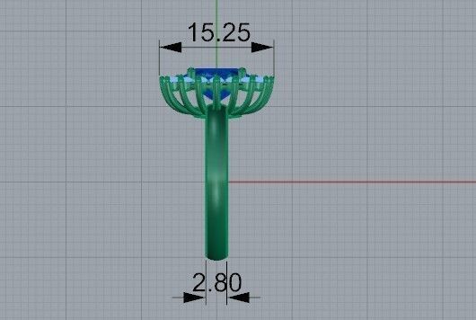 Blue stone flower ring  2320 3D print model 3D print model_7