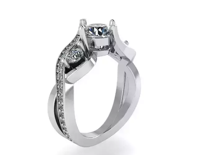 3-Stone diamond ring 2321 3D print model 