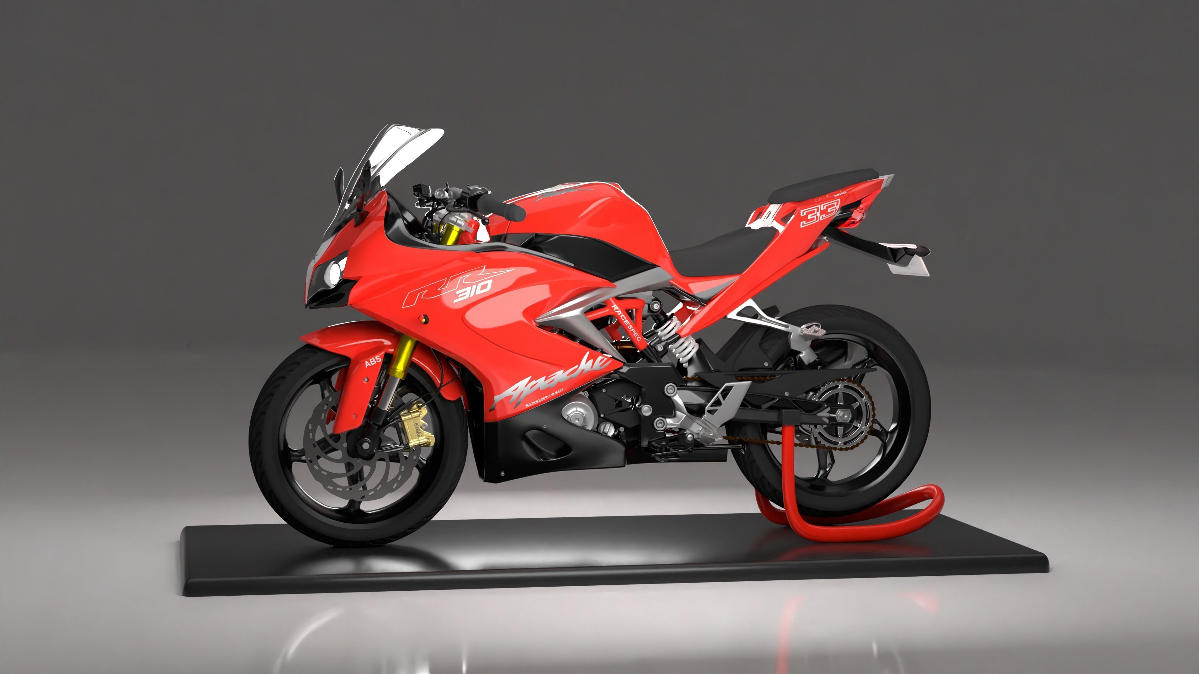 TVS Apache 310 RR made in Blender 3d  3D model_2
