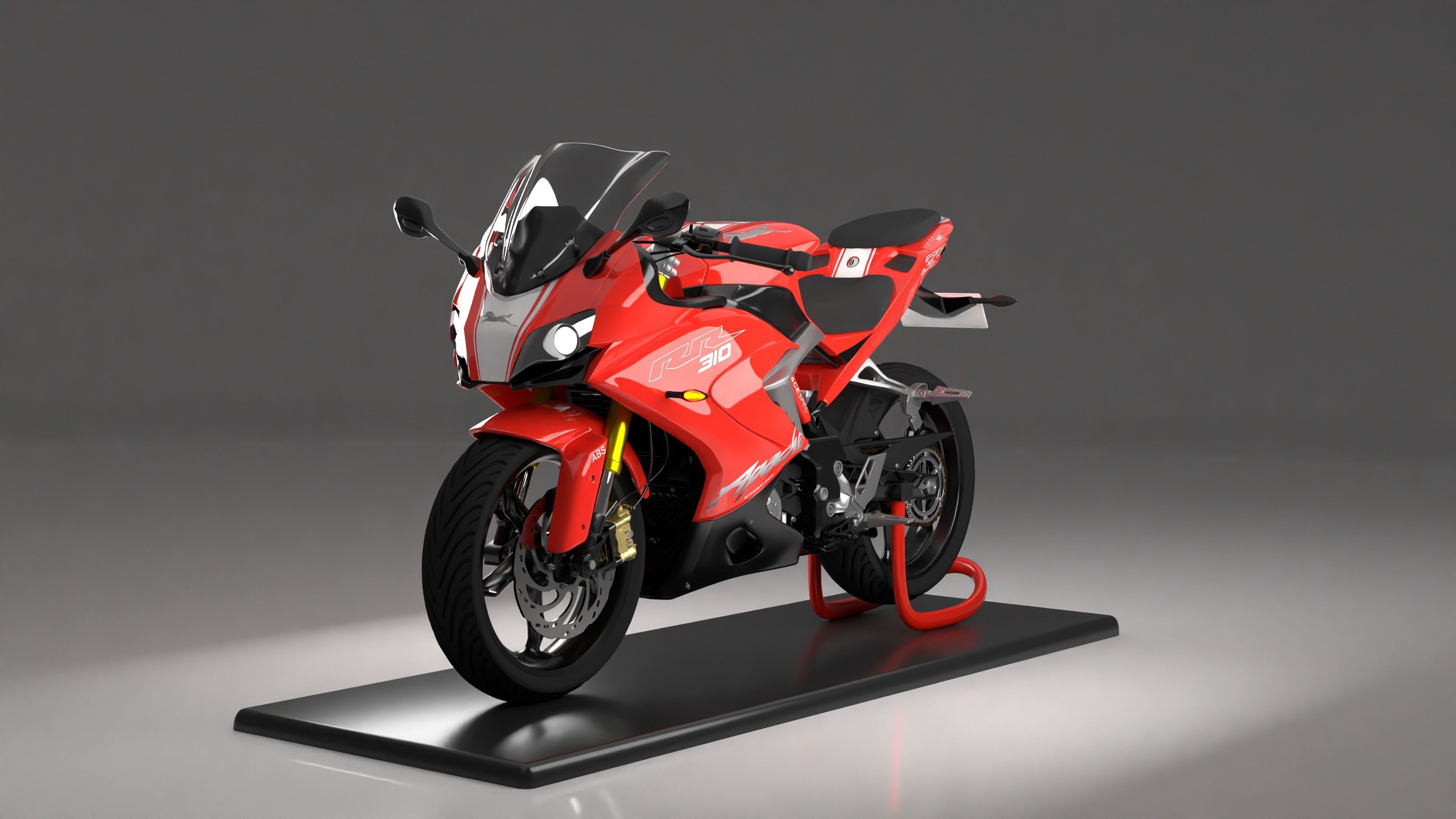 TVS Apache 310 RR made in Blender 3d  3D model_4