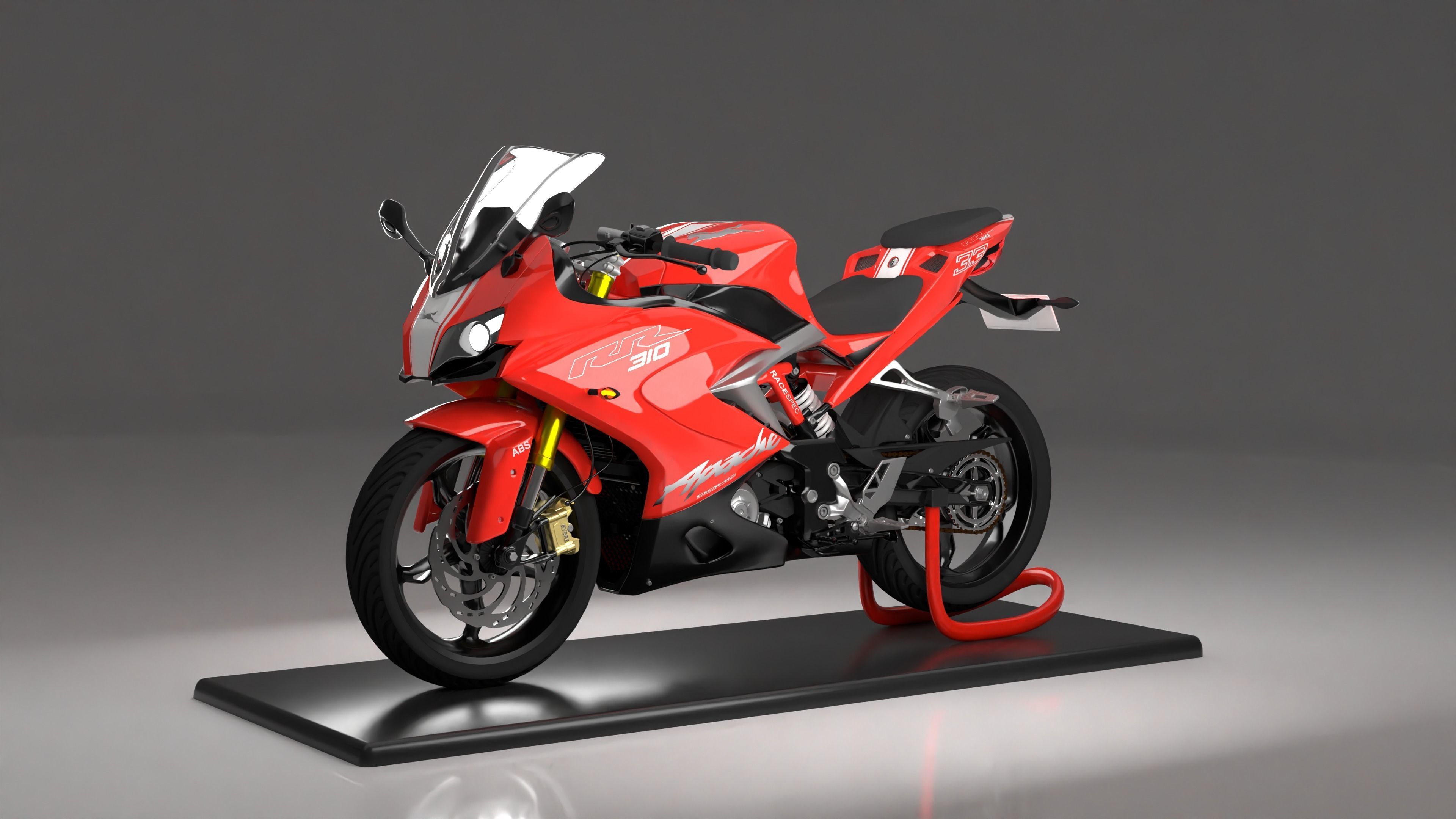 TVS Apache 310 RR made in Blender 3d  3D model_7