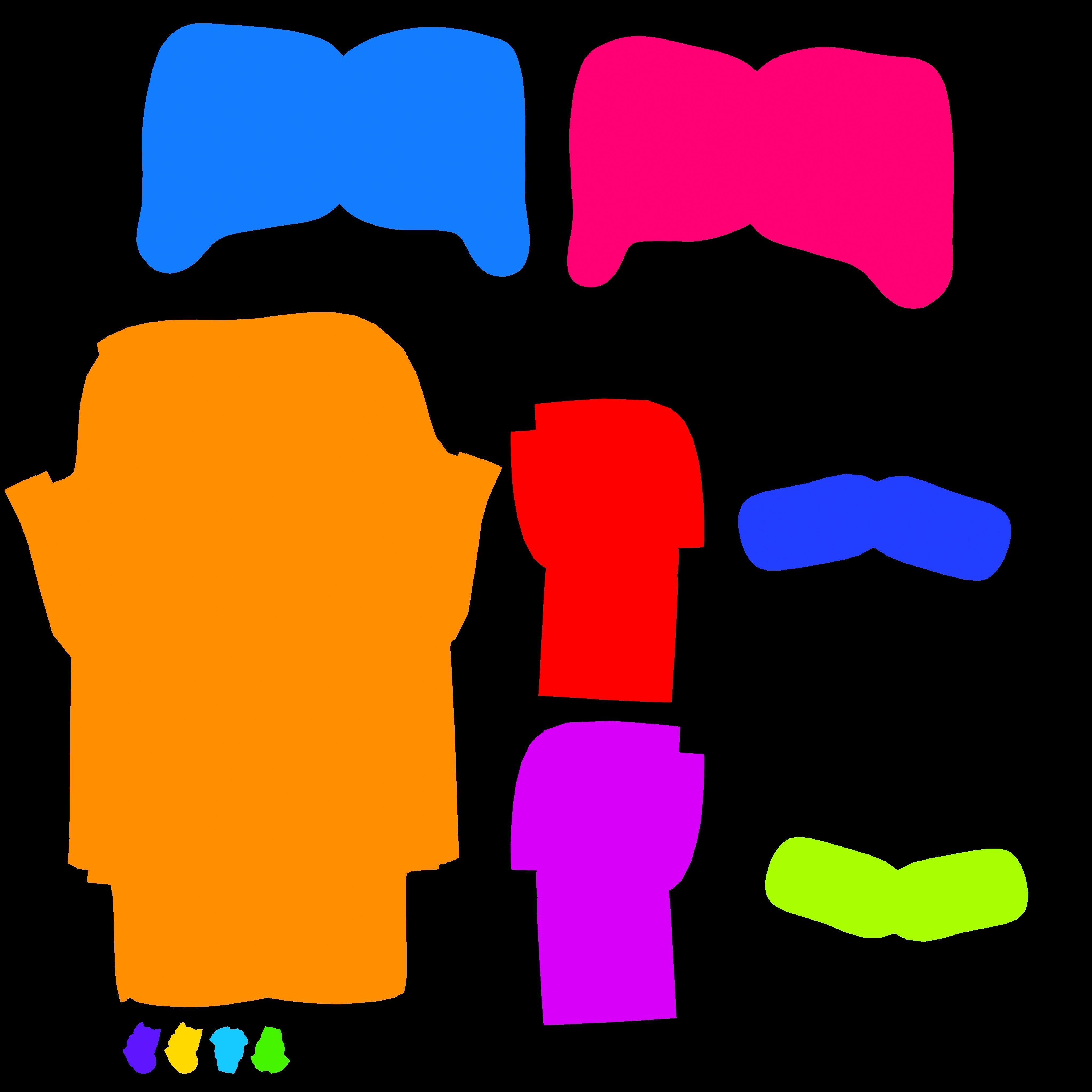 Purple basic sofa Low-poly 3D model_7