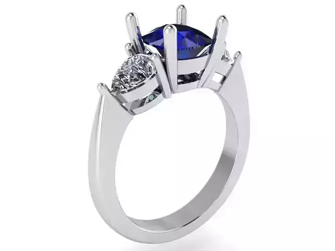 Nice 3-stone diamond ring 2324 3D print model