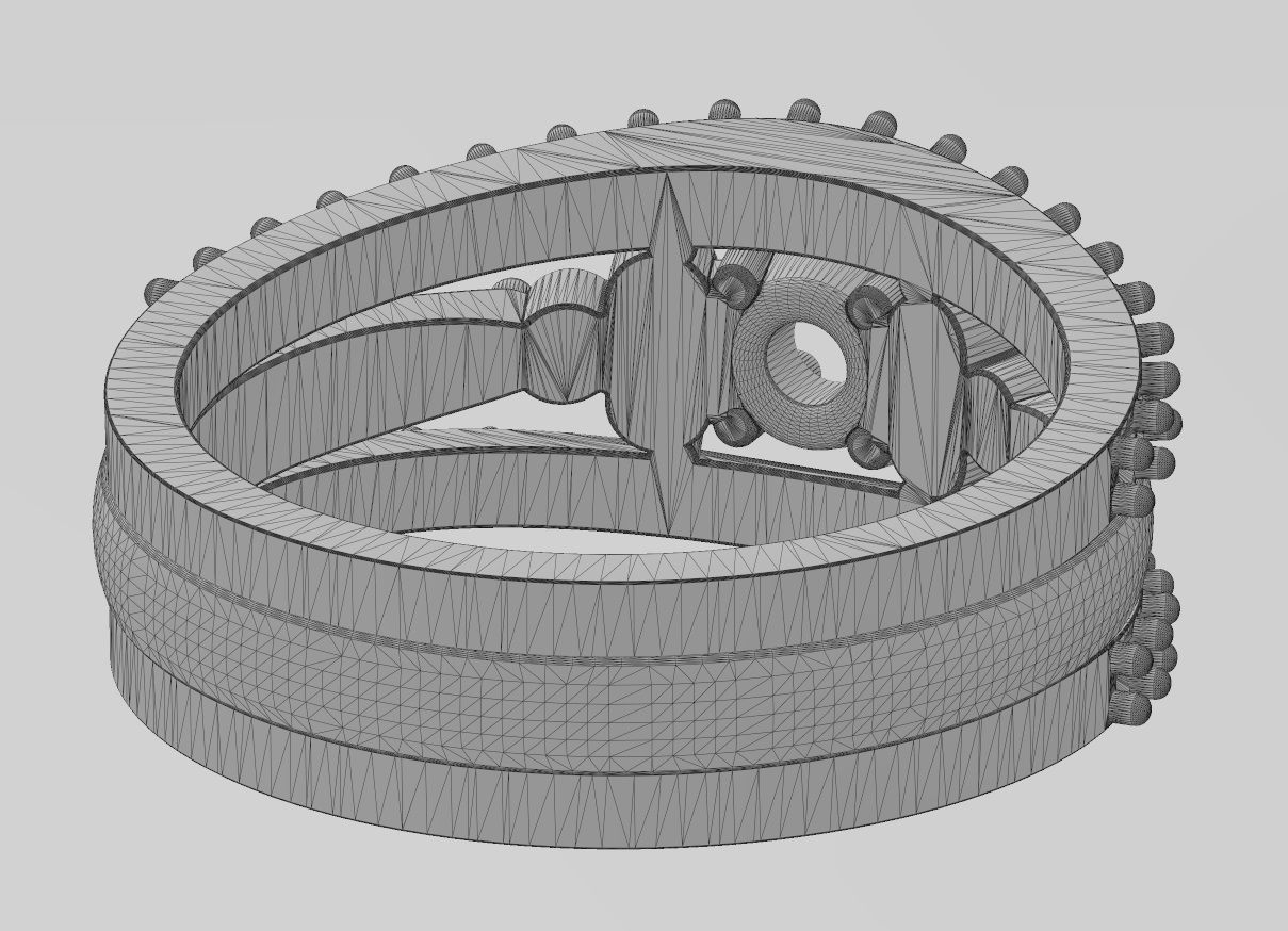 Diamond lips 5mm stone engagement ring 3D print model_15