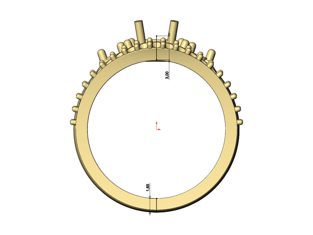 Diamond lips 5mm stone engagement ring 3D print model_6