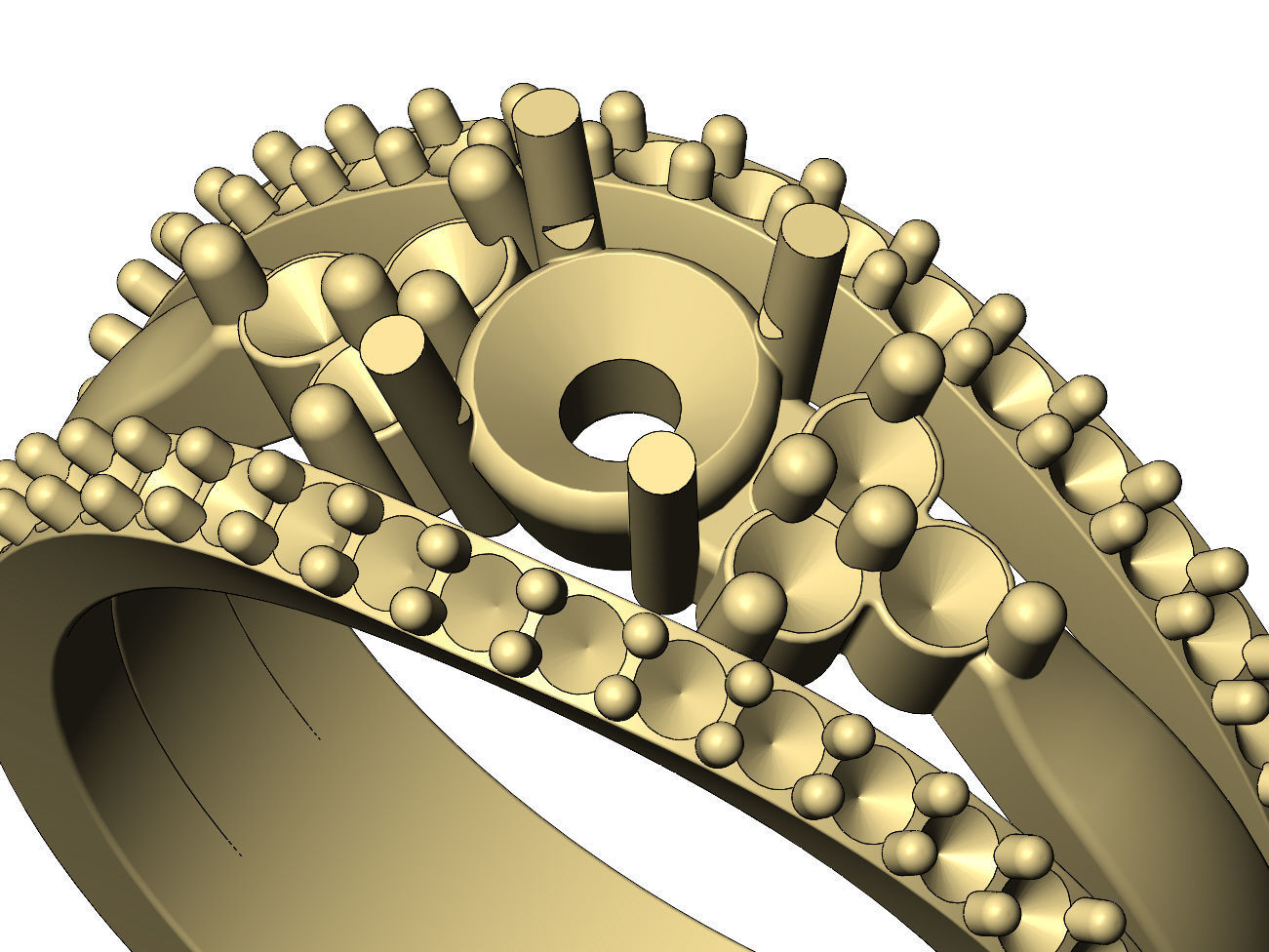 Diamond lips 5mm stone engagement ring 3D print model_8