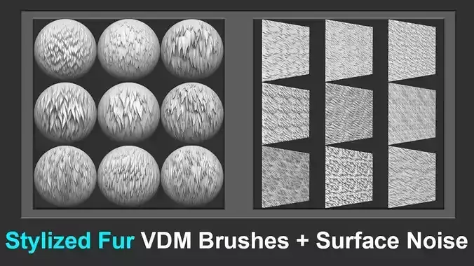Stylized Fur VDM Brushes and Surface Noise