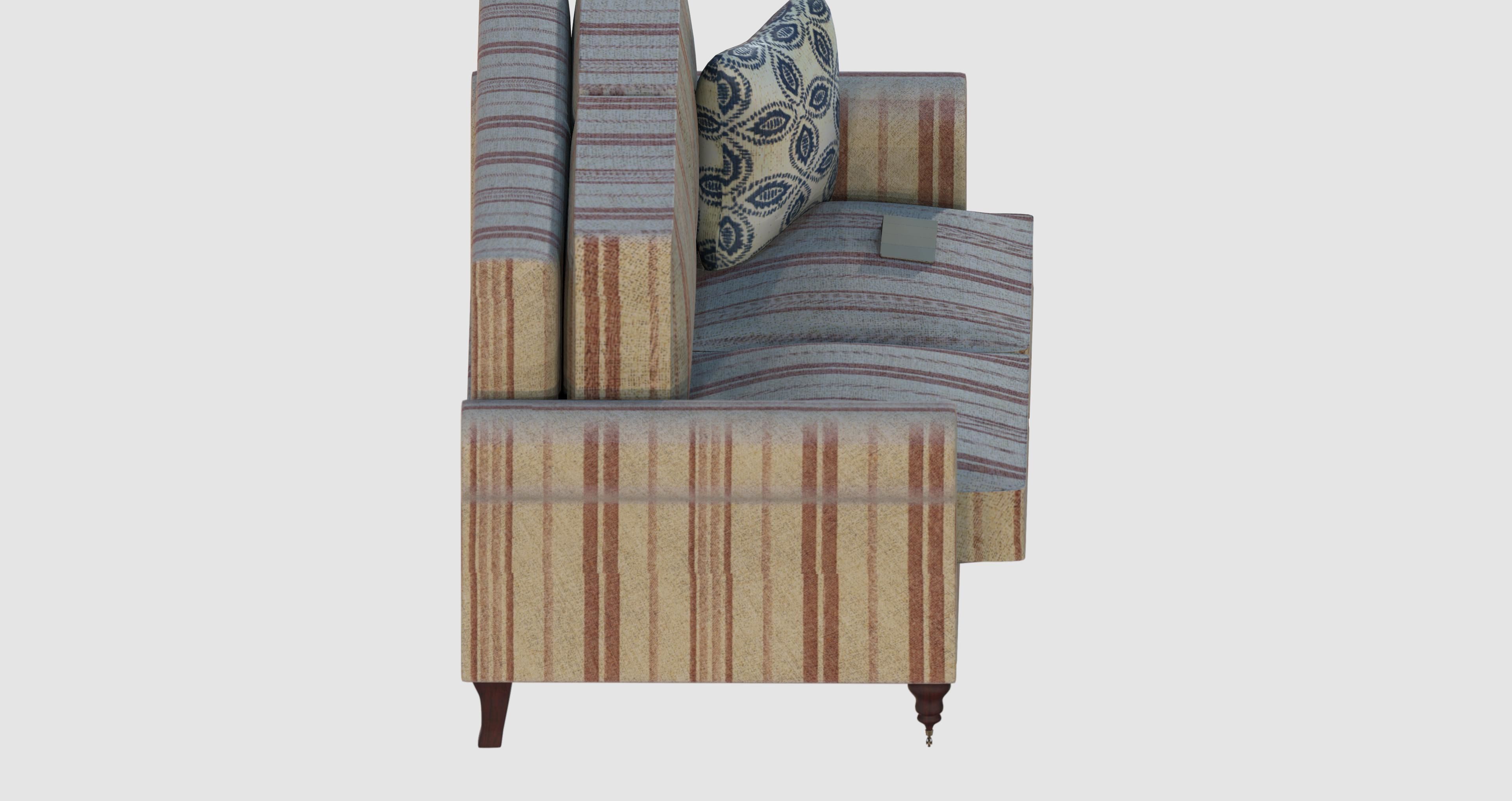 Striped red basic sofa 3D model_1