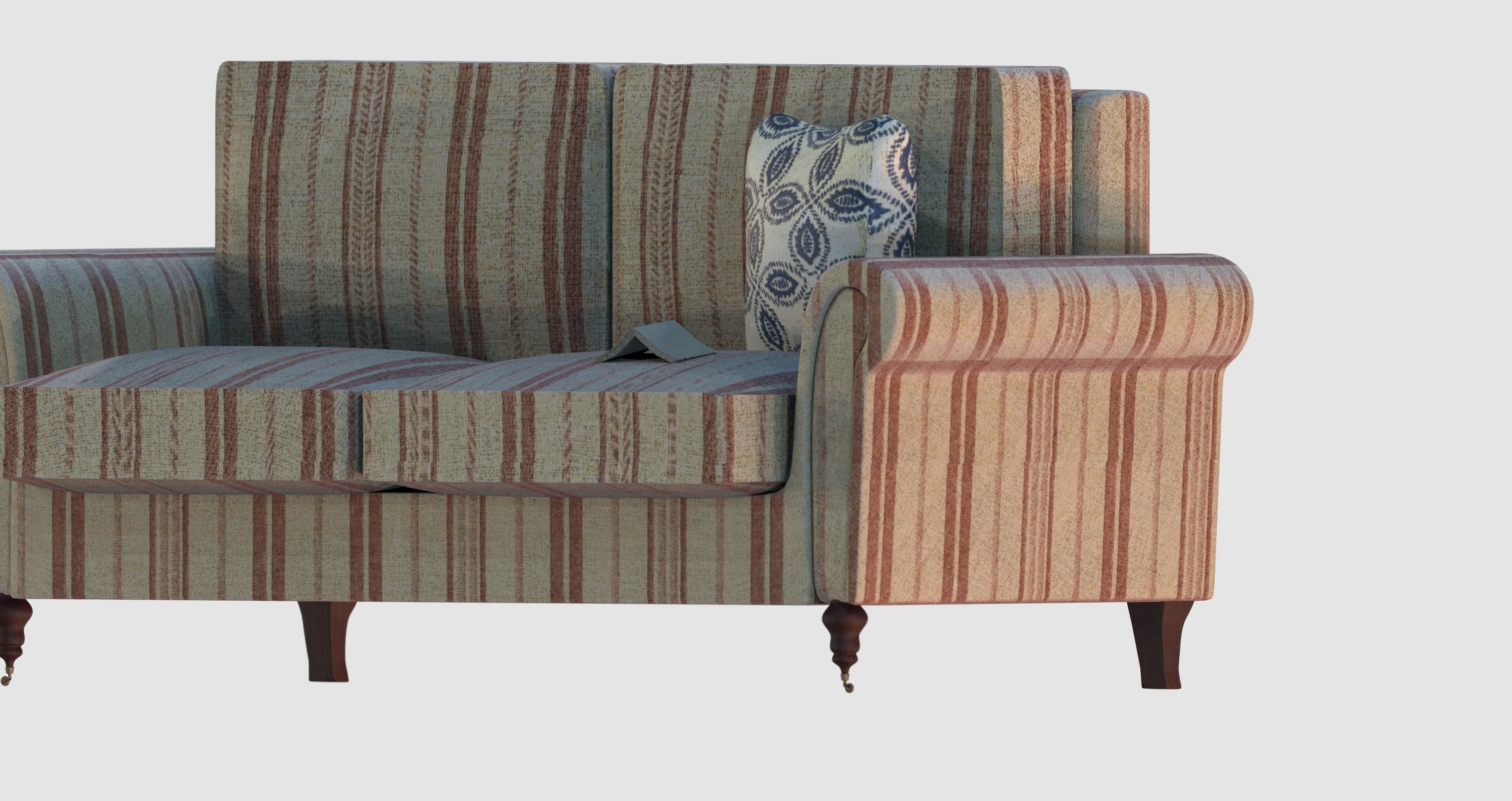 Striped red basic sofa 3D model_5