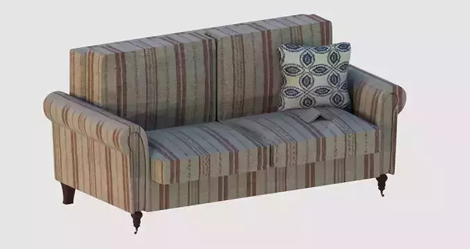 Striped red basic sofa