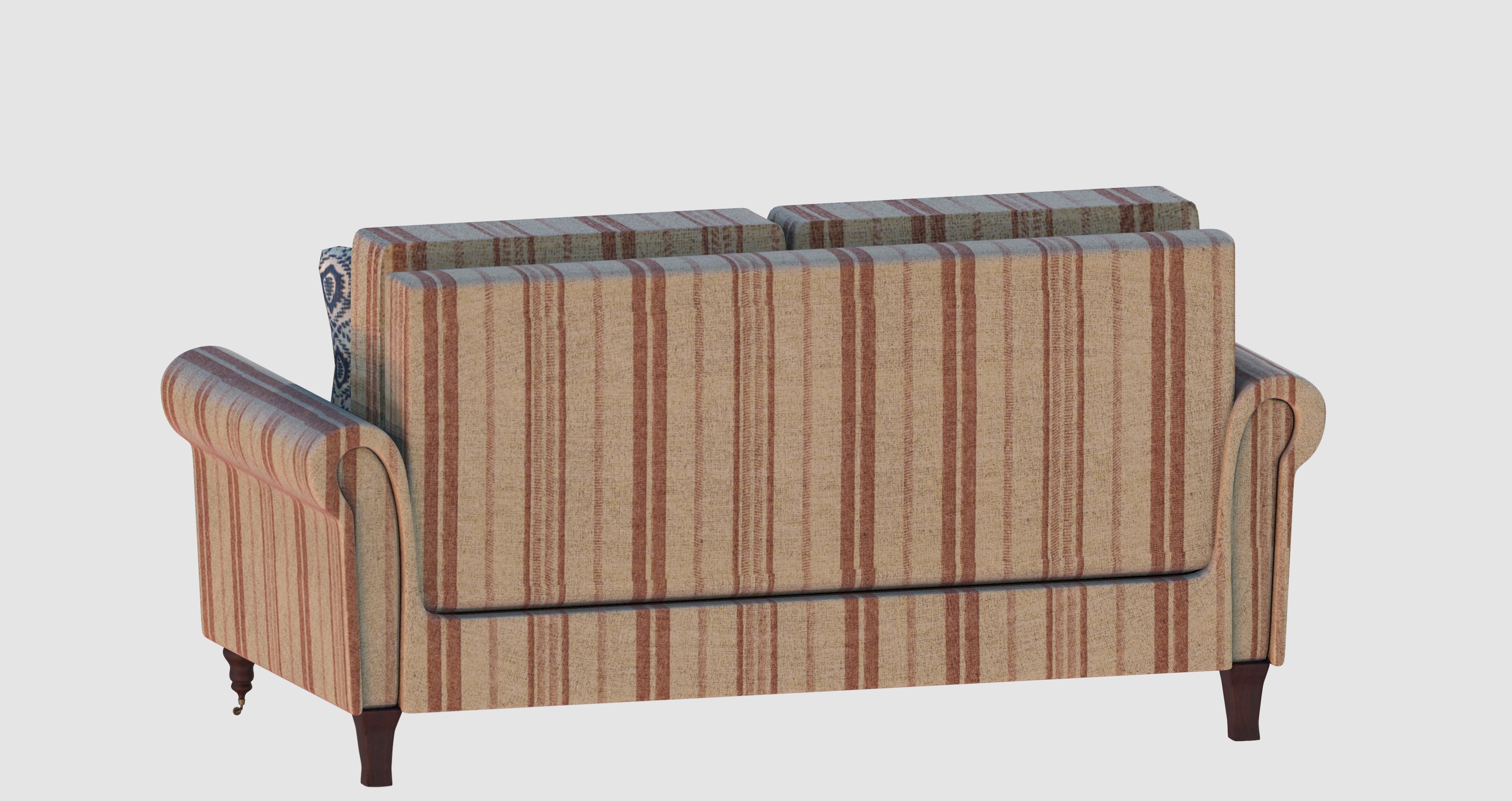 Striped red basic sofa 3D model_3