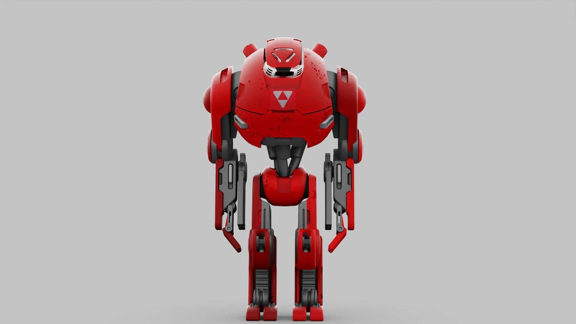 COMBAT DROID OZ-200 RIGGED 3D model_28