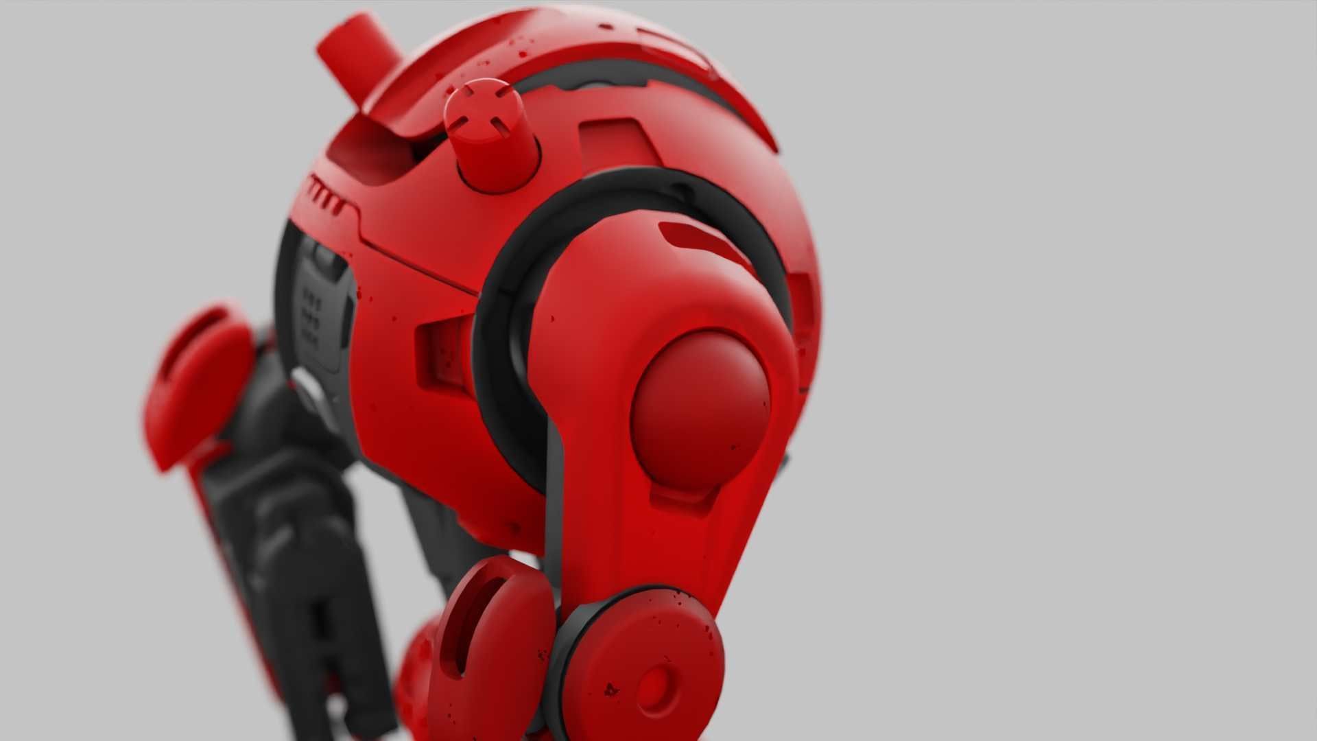 COMBAT DROID OZ-200 RIGGED 3D model_20
