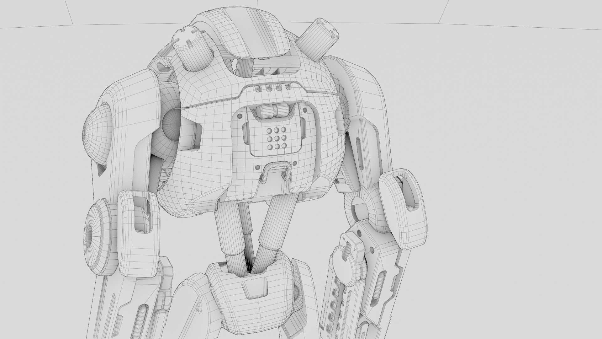 COMBAT DROID OZ-200 RIGGED 3D model_38