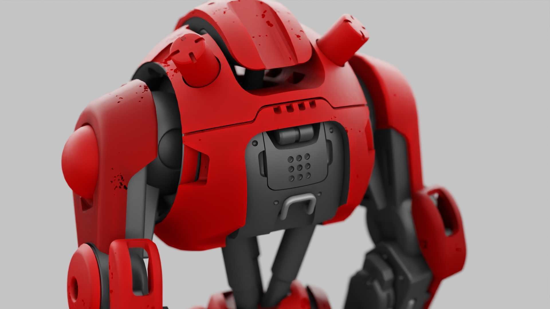 COMBAT DROID OZ-200 RIGGED 3D model_17
