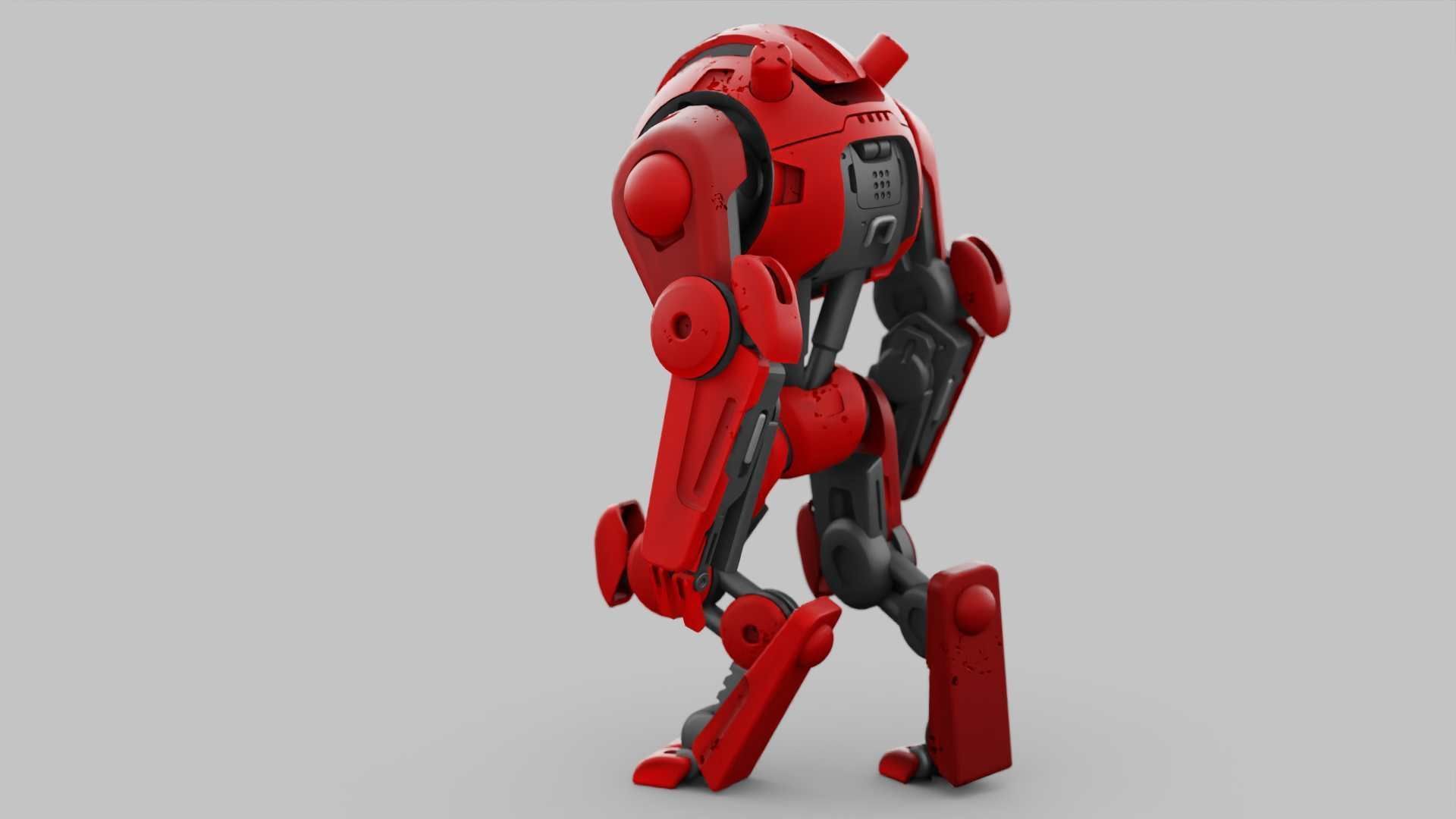 COMBAT DROID OZ-200 RIGGED 3D model_4