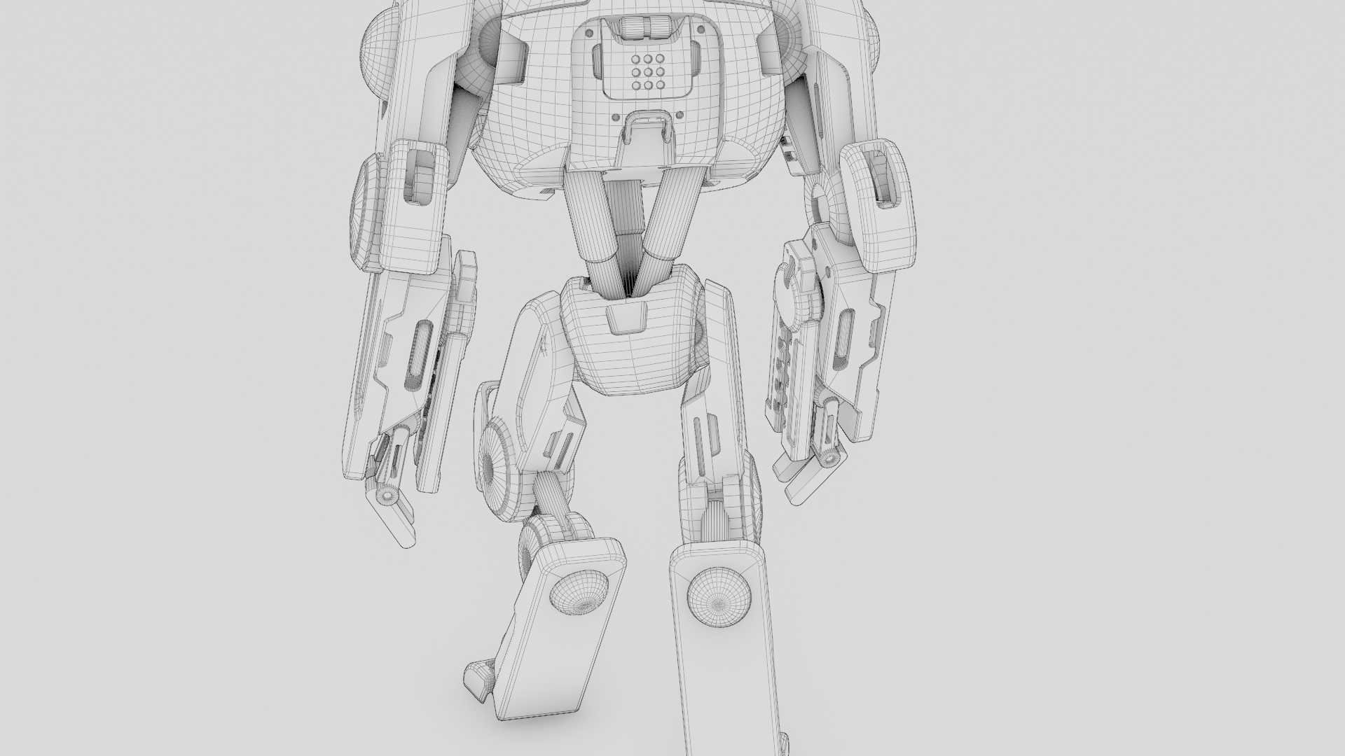 COMBAT DROID OZ-200 RIGGED 3D model_39