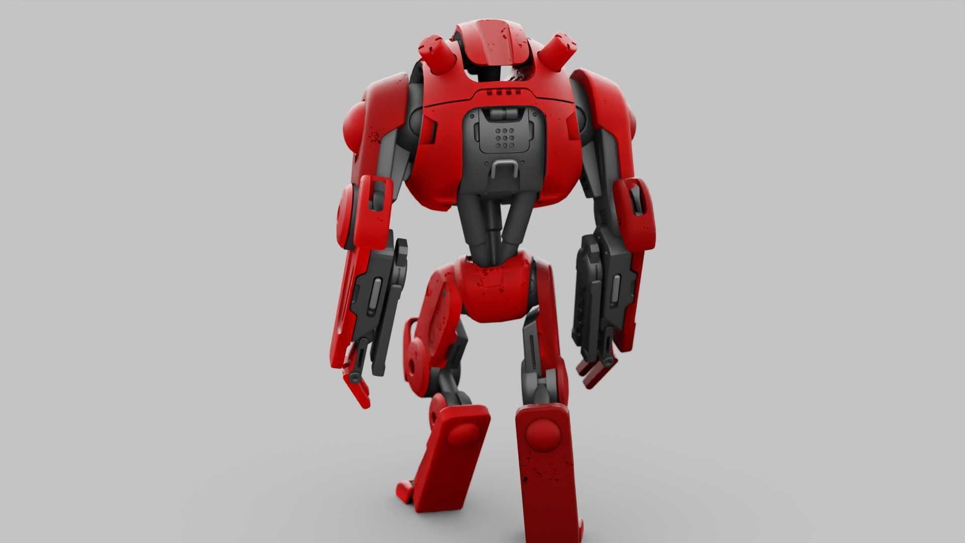 COMBAT DROID OZ-200 RIGGED 3D model_7