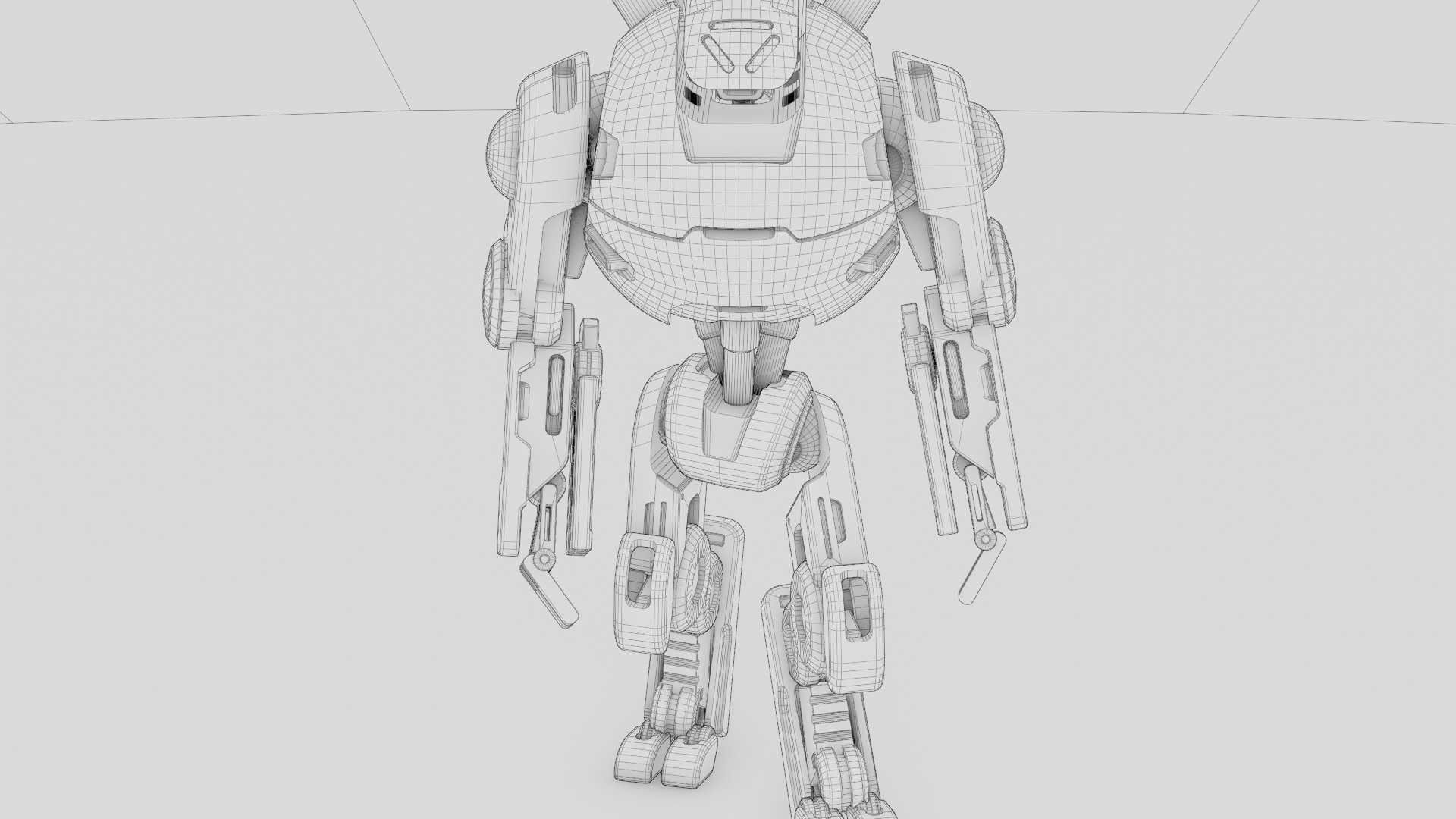 COMBAT DROID OZ-200 RIGGED 3D model_40