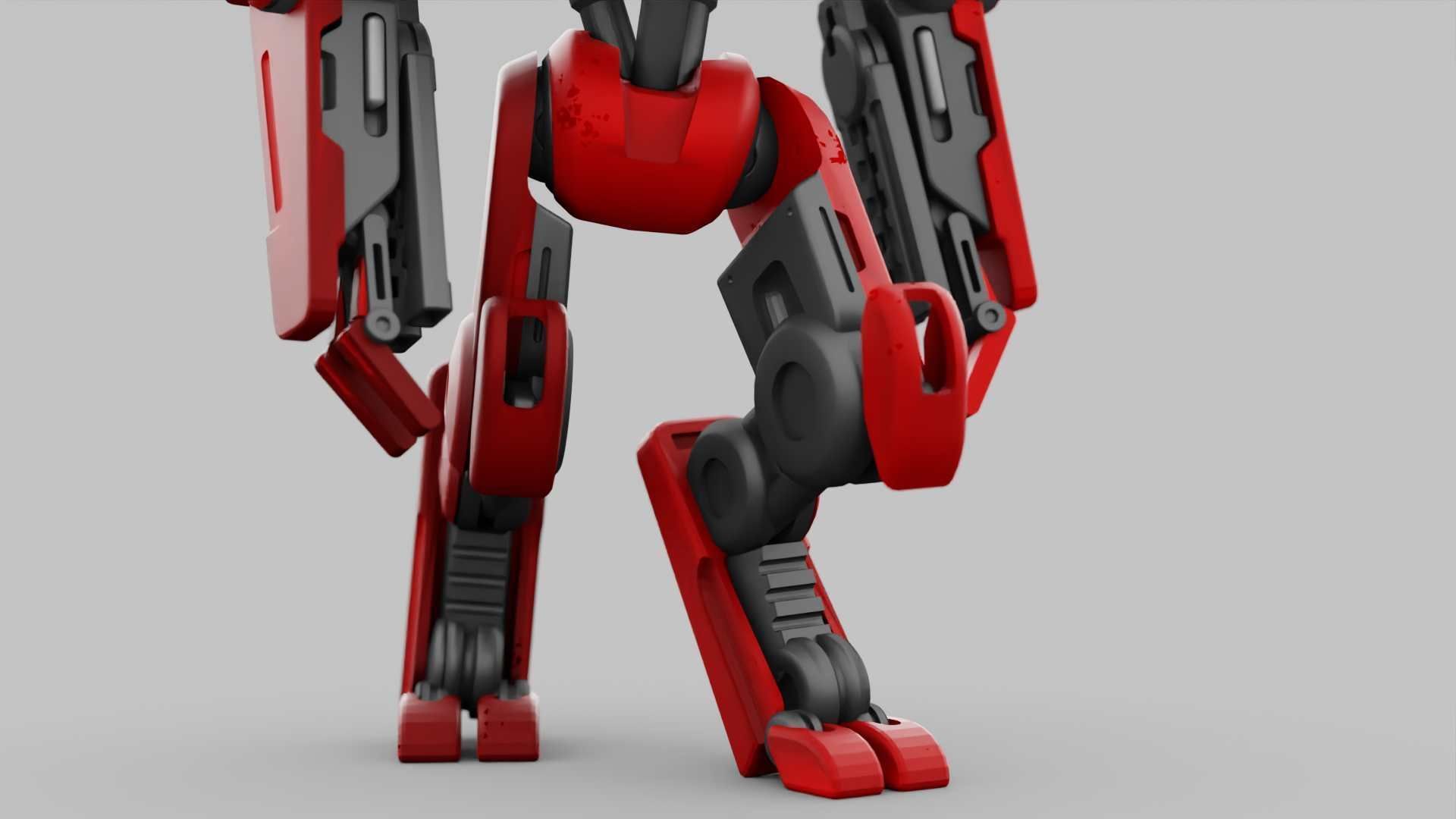 COMBAT DROID OZ-200 RIGGED 3D model_23