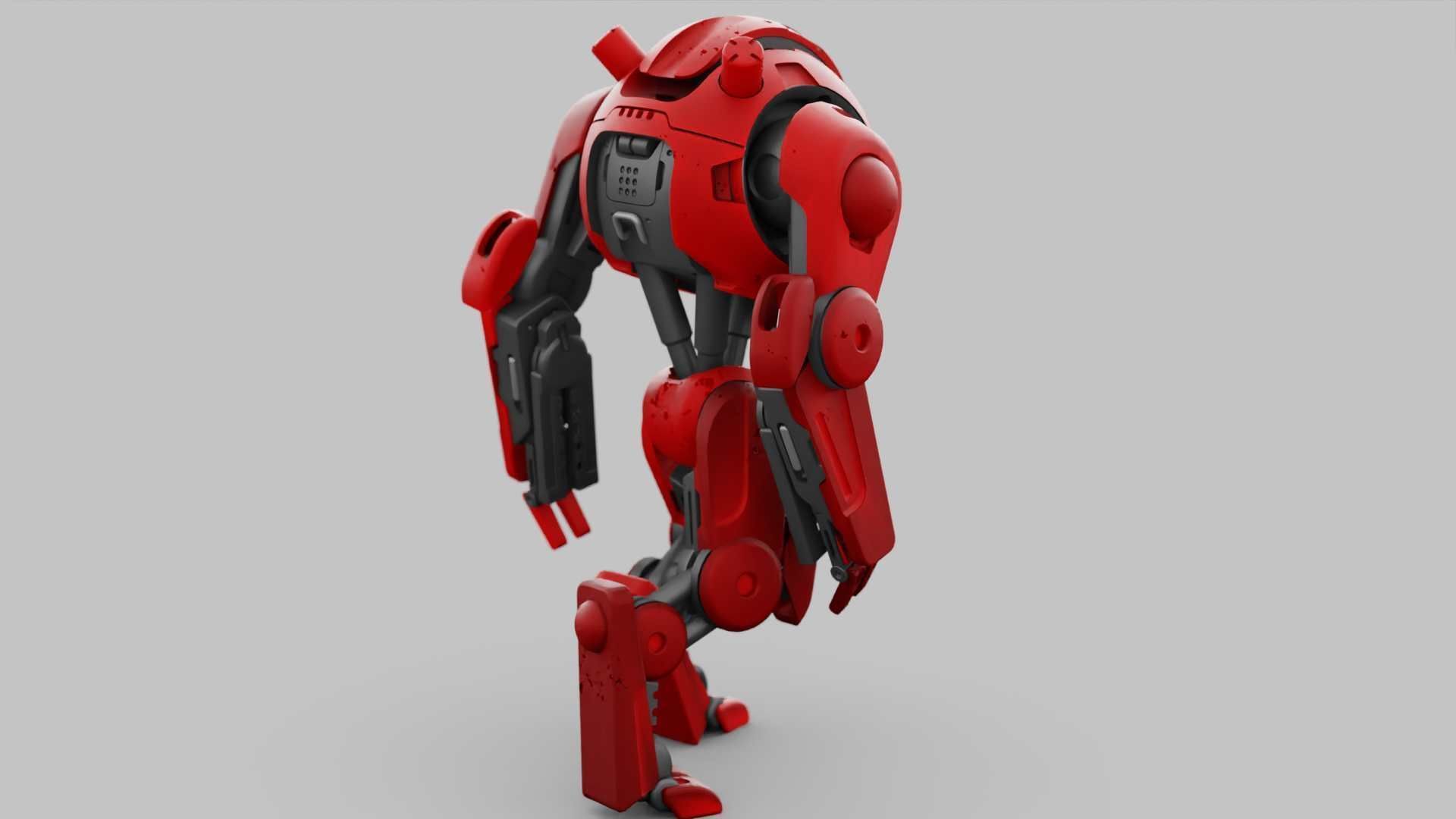 COMBAT DROID OZ-200 RIGGED 3D model_9
