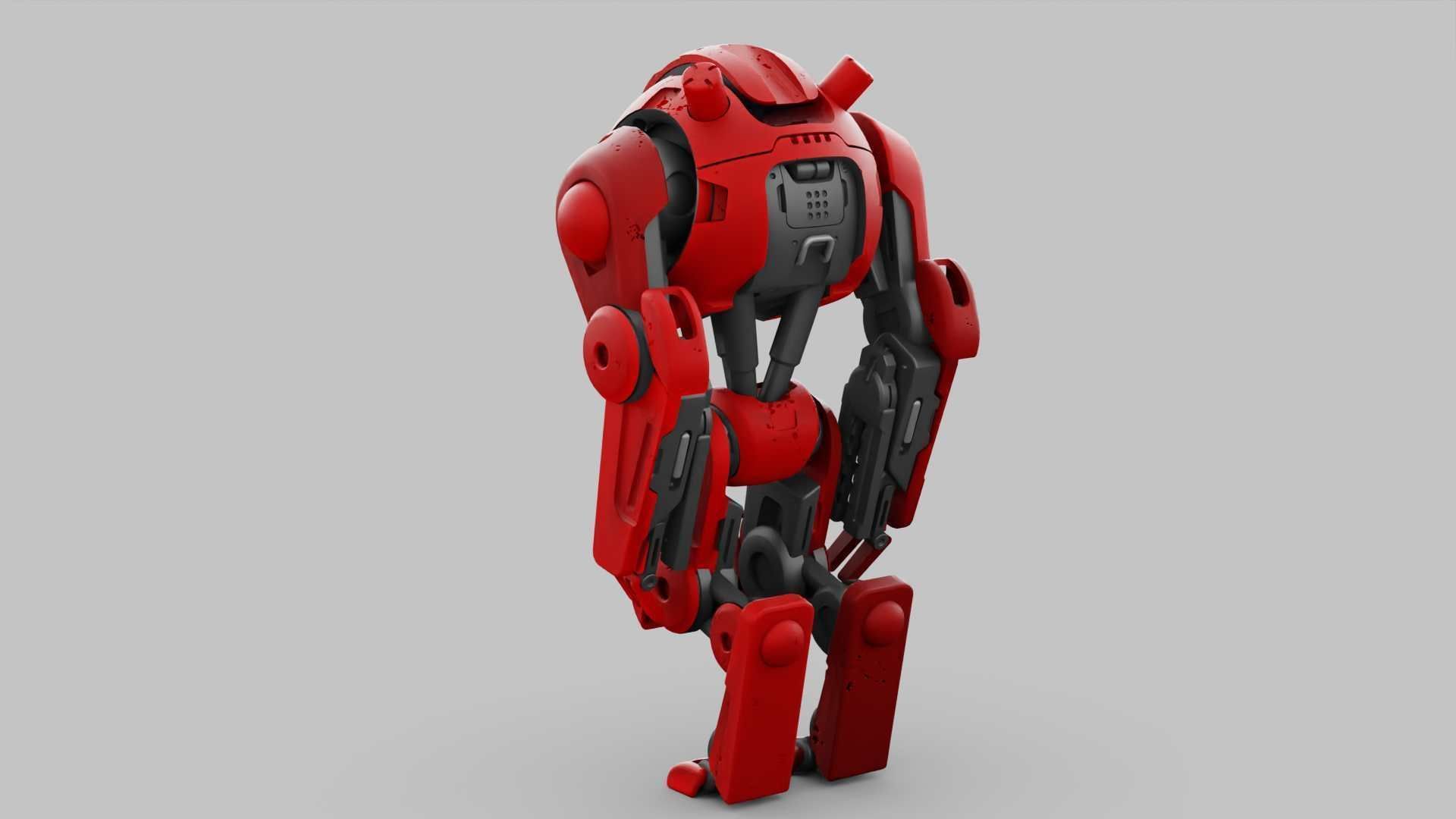 COMBAT DROID OZ-200 RIGGED 3D model_30