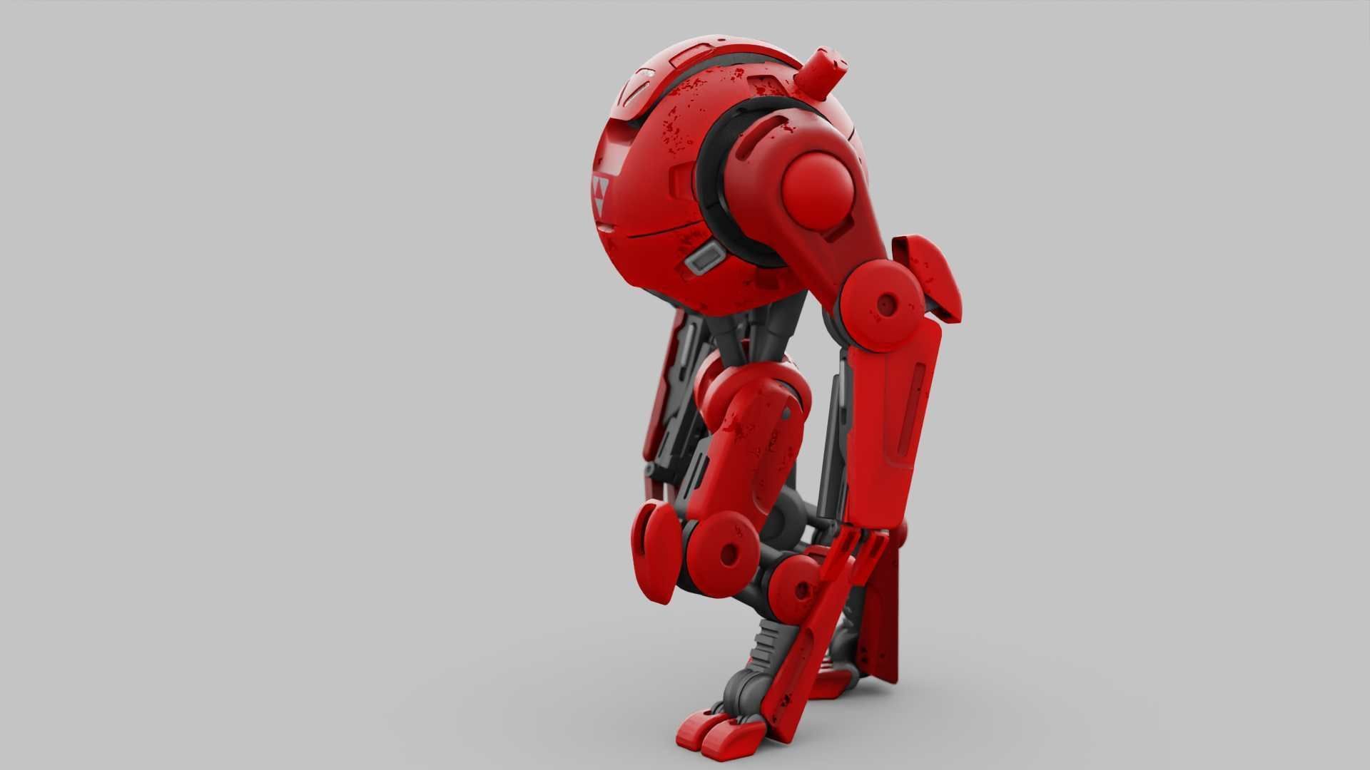 COMBAT DROID OZ-200 RIGGED 3D model_2