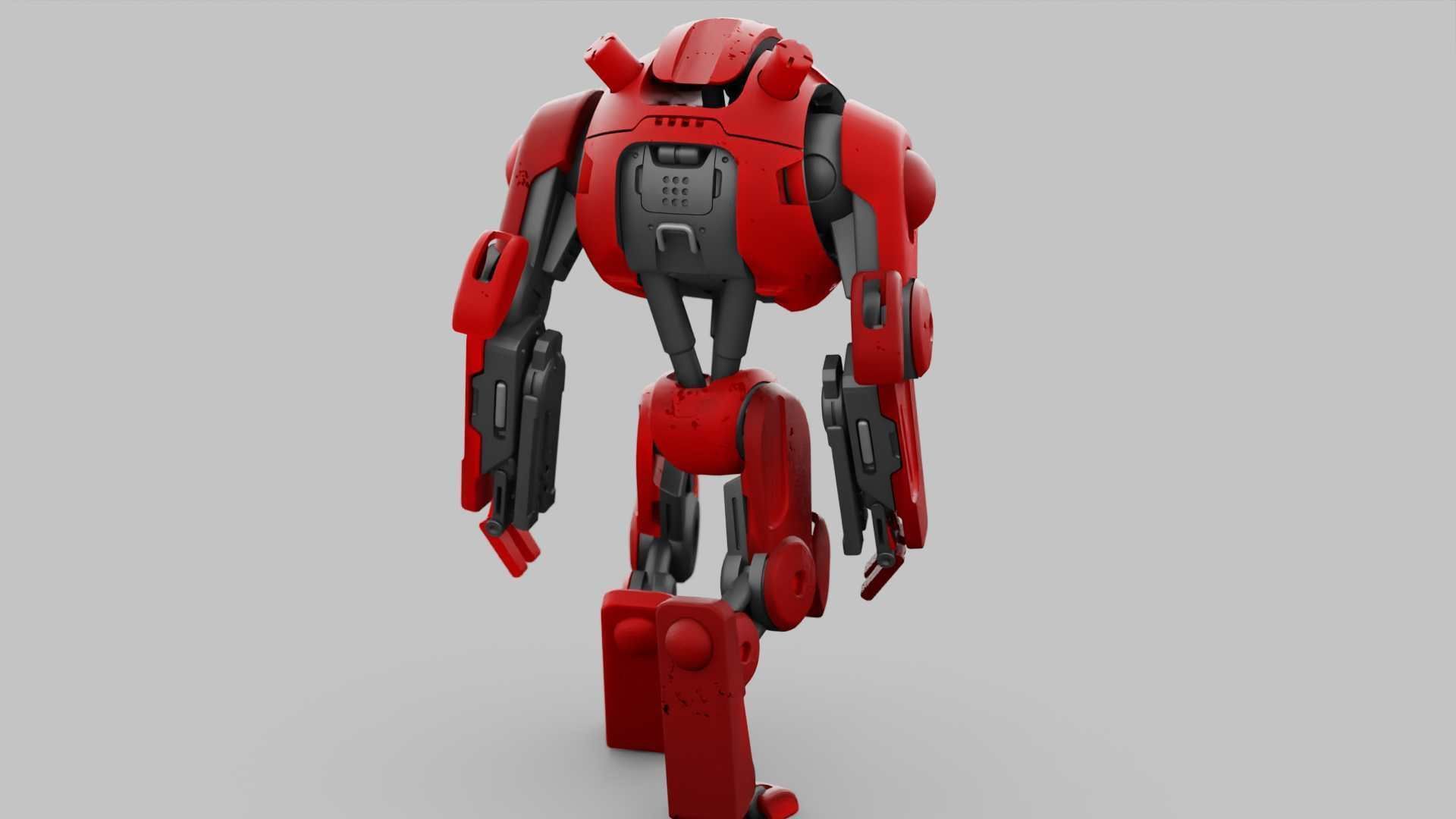 COMBAT DROID OZ-200 RIGGED 3D model_8