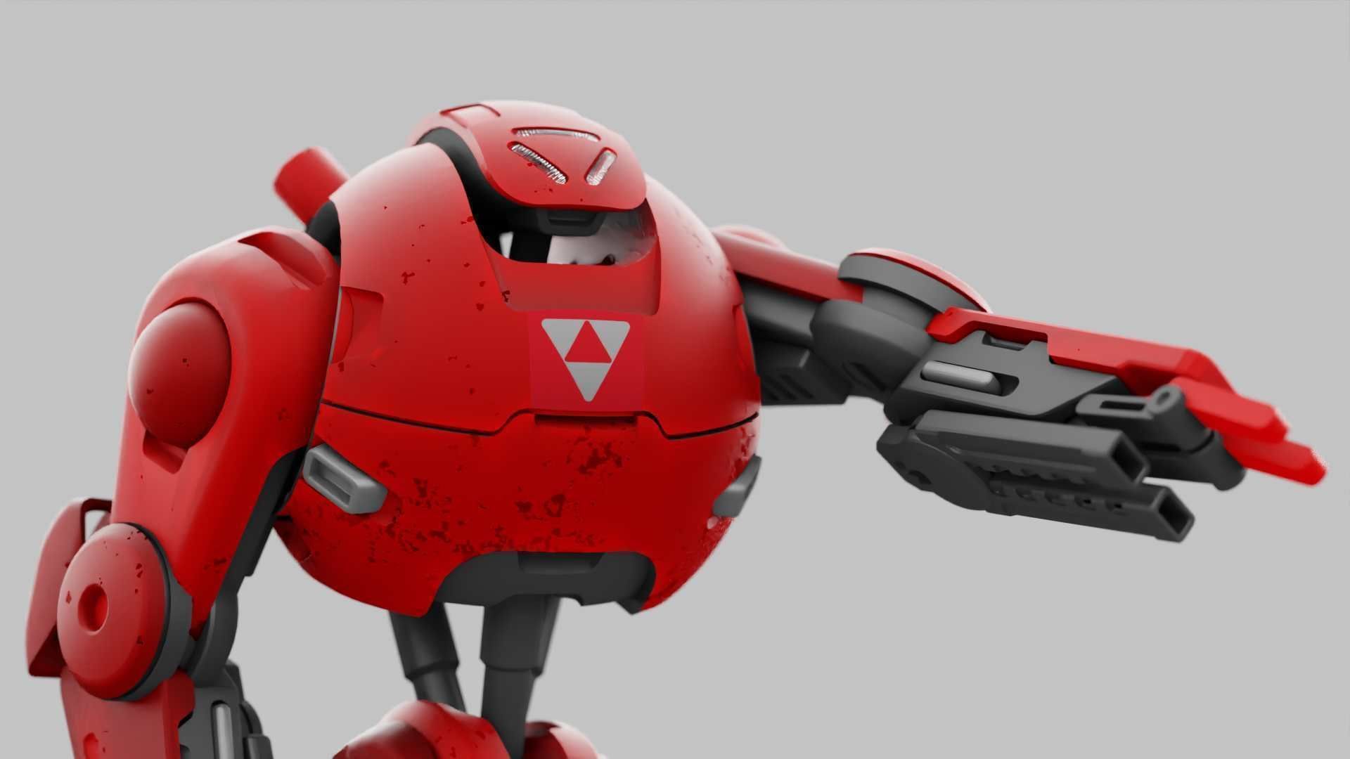 COMBAT DROID OZ-200 RIGGED 3D model_26