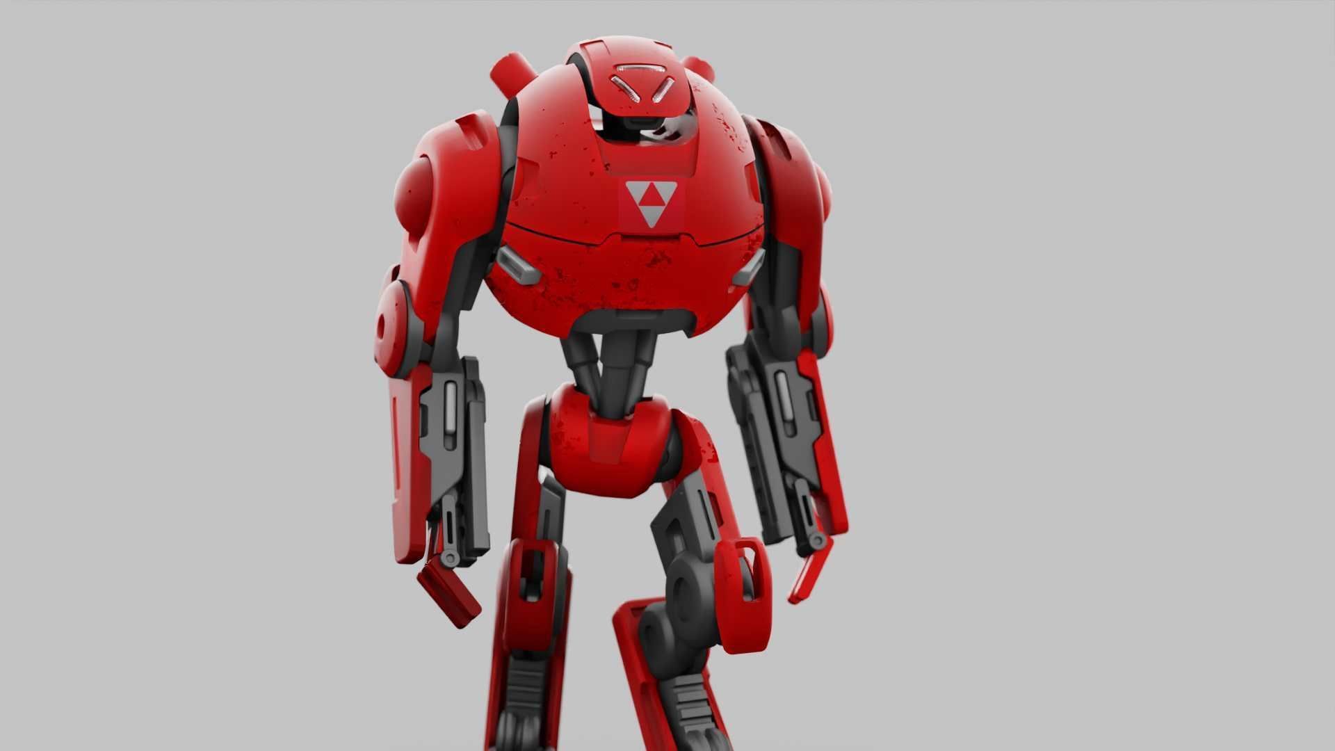 COMBAT DROID OZ-200 RIGGED 3D model_14
