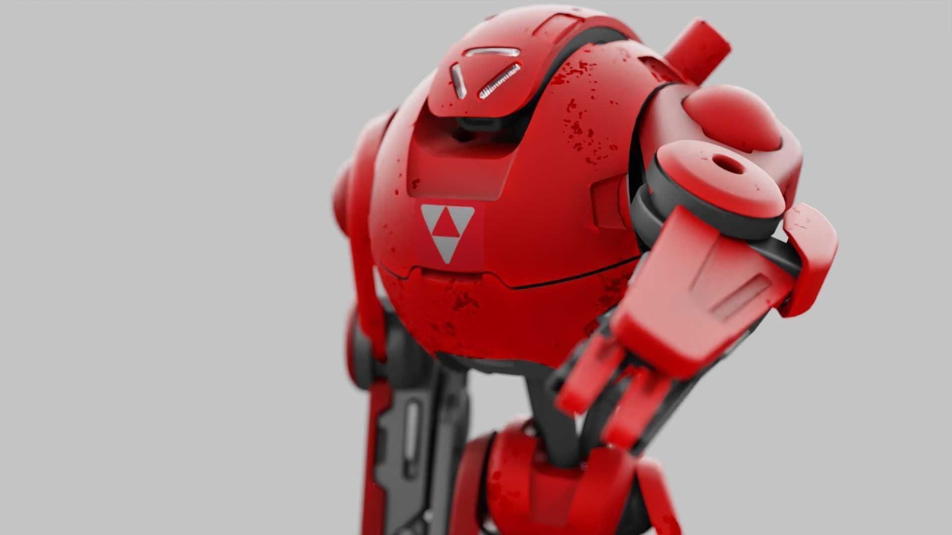COMBAT DROID OZ-200 RIGGED 3D model_6