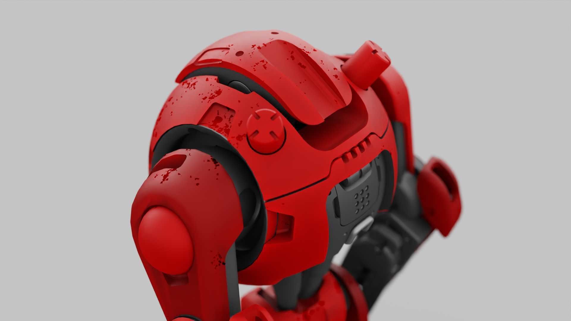 COMBAT DROID OZ-200 RIGGED 3D model_16