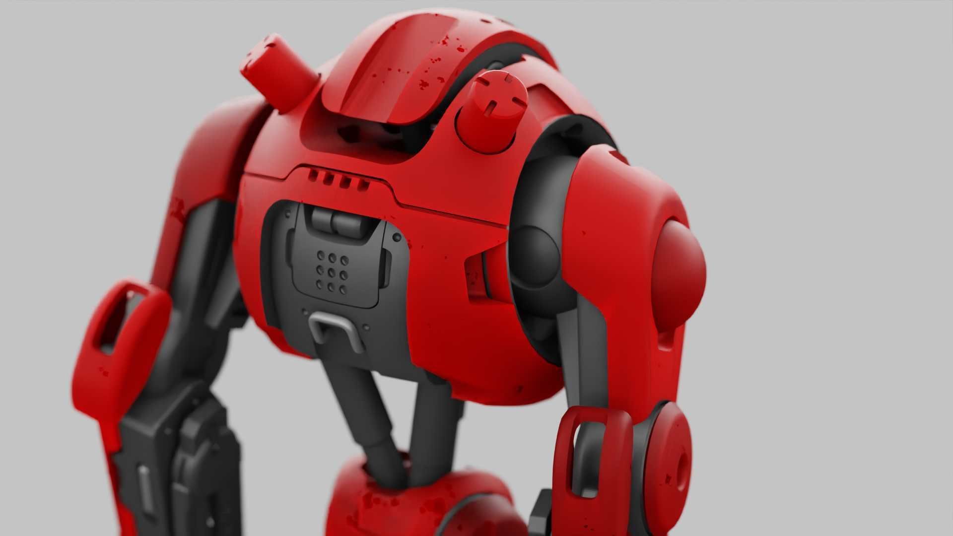 COMBAT DROID OZ-200 RIGGED 3D model_19