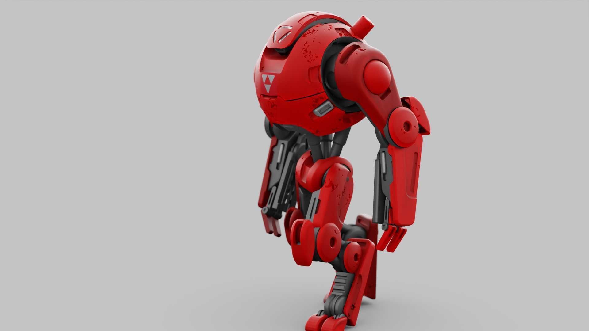 COMBAT DROID OZ-200 RIGGED 3D model_1