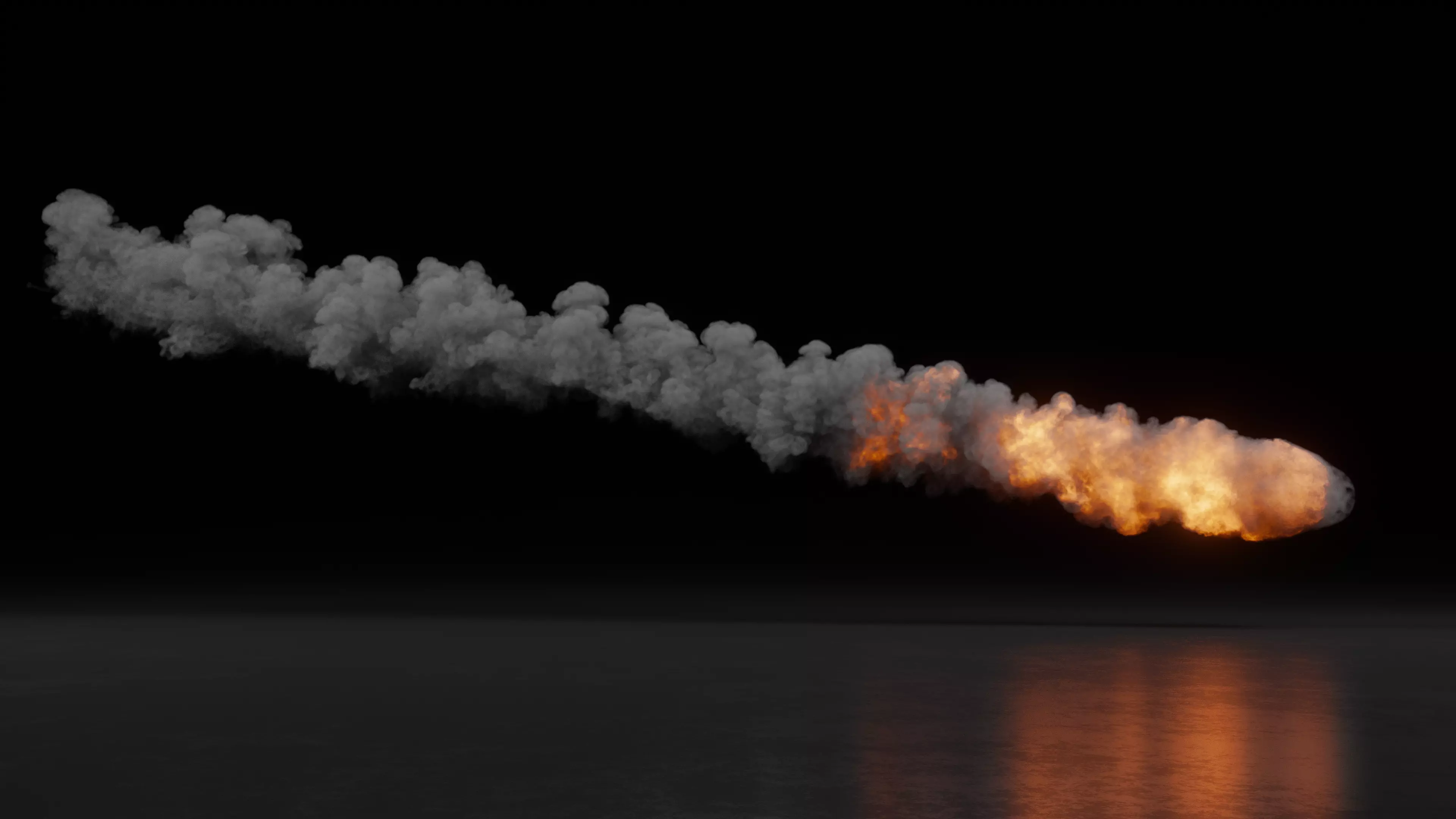 High Resolution Rocket Smoke Trail 3D model_0