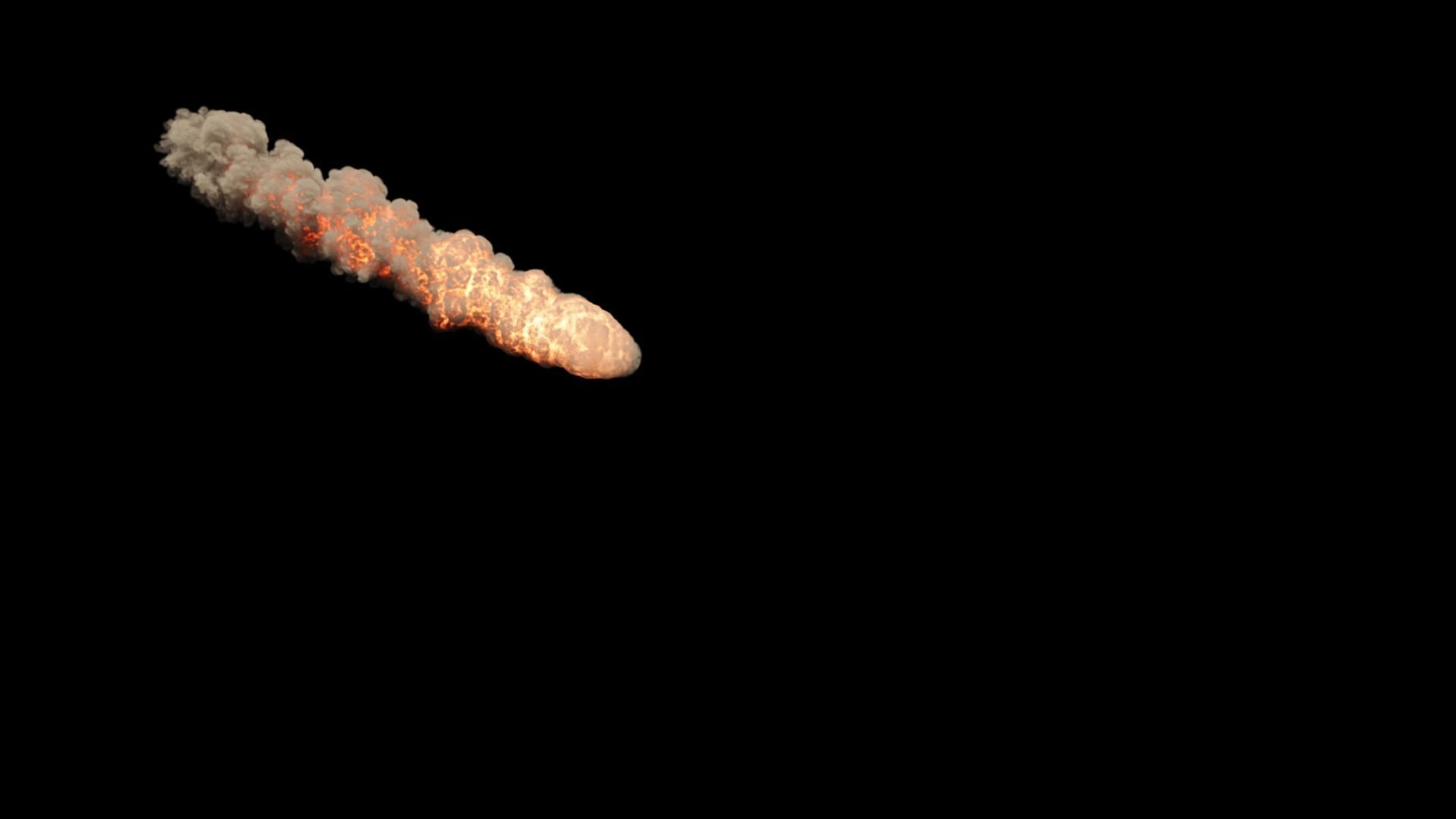 High Resolution Rocket Smoke Trail 3D model_8