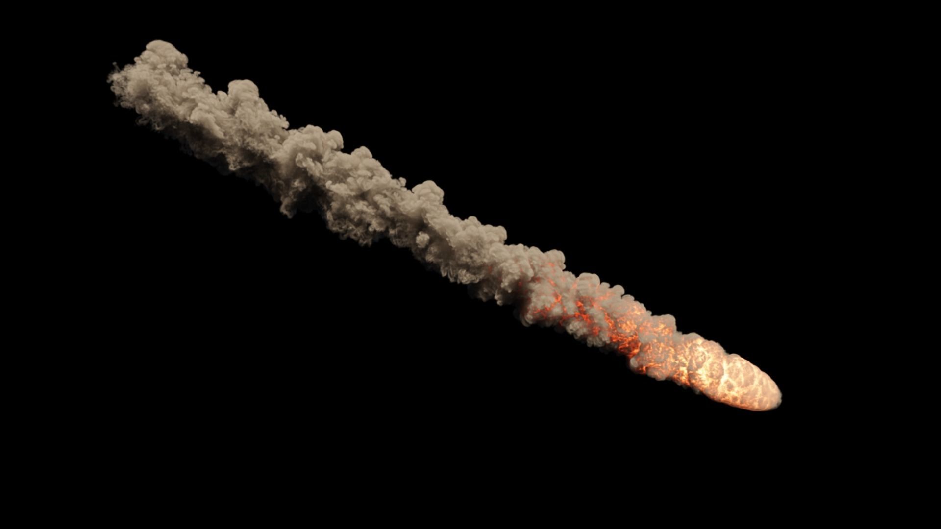 High Resolution Rocket Smoke Trail 3D model_11